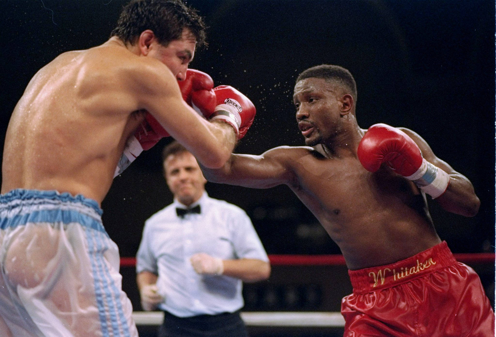 Pernell Whitaker, boxers, rain-slicked ring, Full HD Desktop Wallpaper