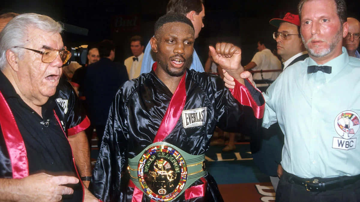 Pernell Whitaker, black satin robe, championship belt, SD Desktop Wallpaper