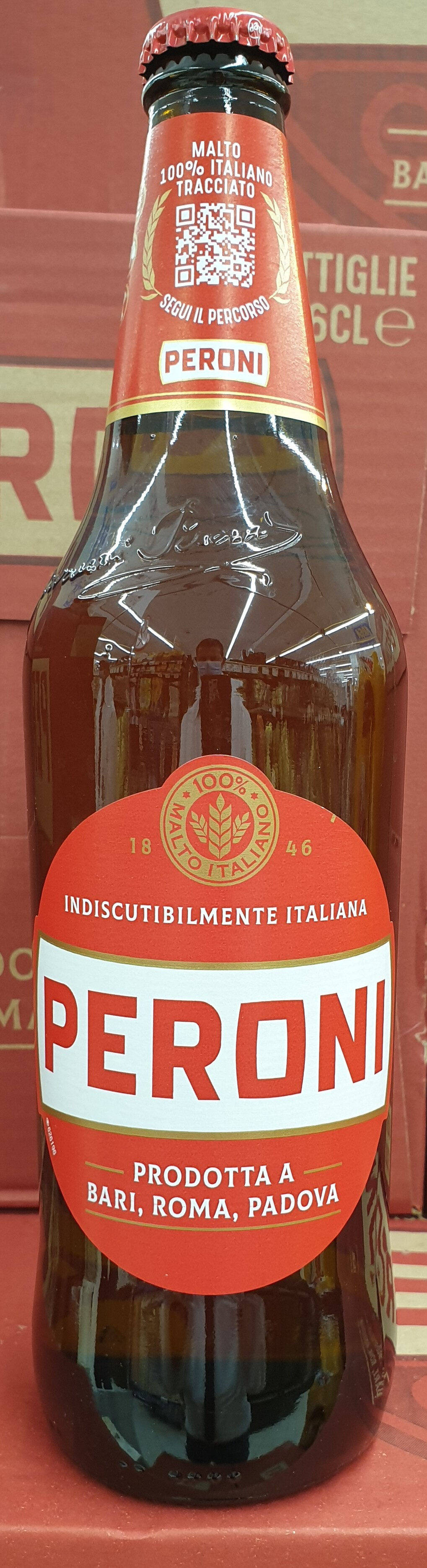 Peroni Beer Red, red label, gold accents, 2K Phone Wallpaper