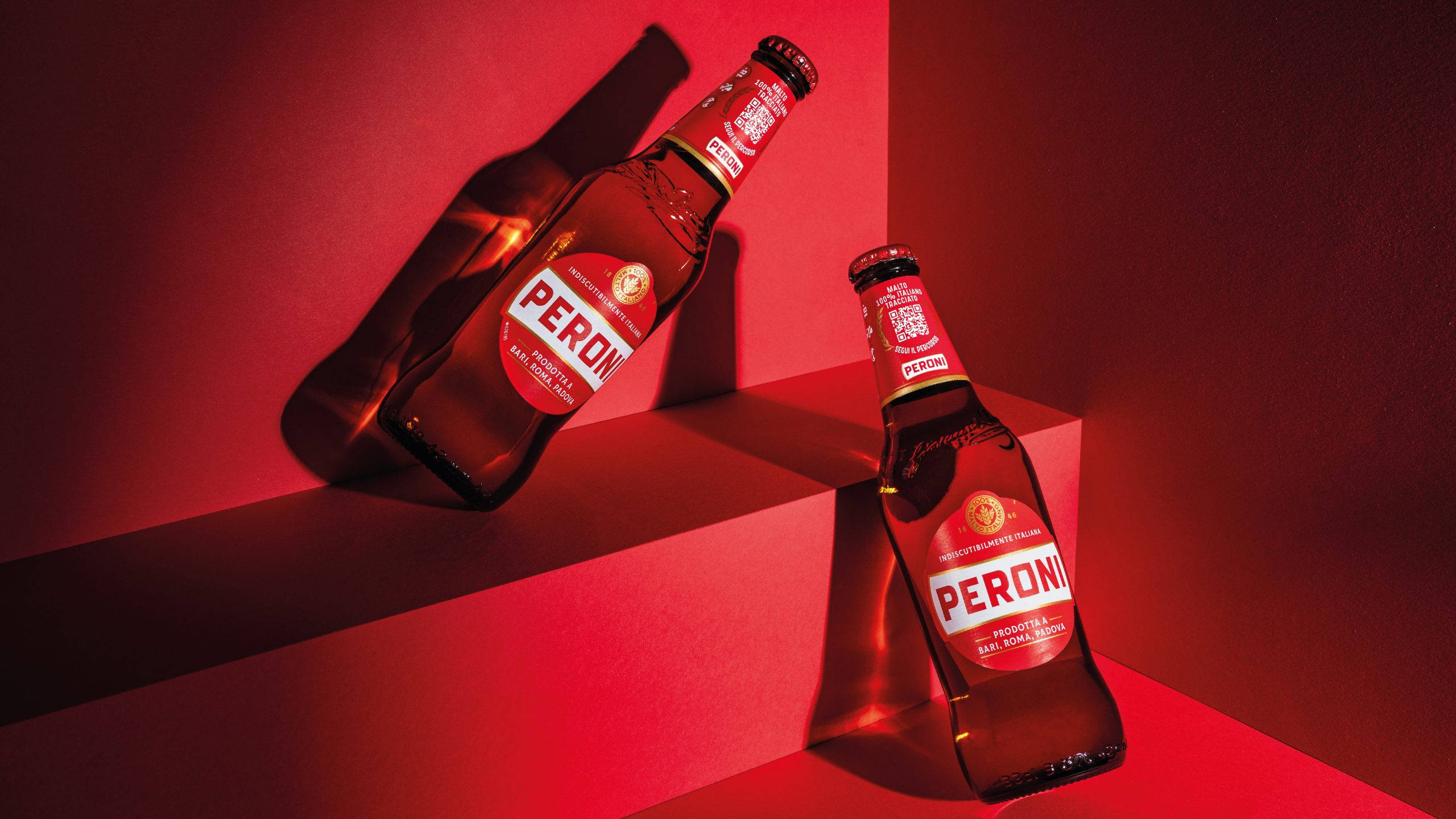 Peroni Beer, red, geometric set, 2K Desktop Wallpaper