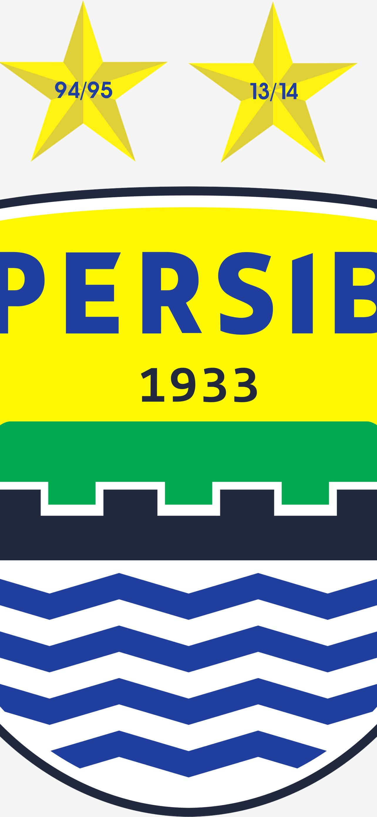 Persib Bandung, yellow stars, blue text, 2K Phone Wallpaper