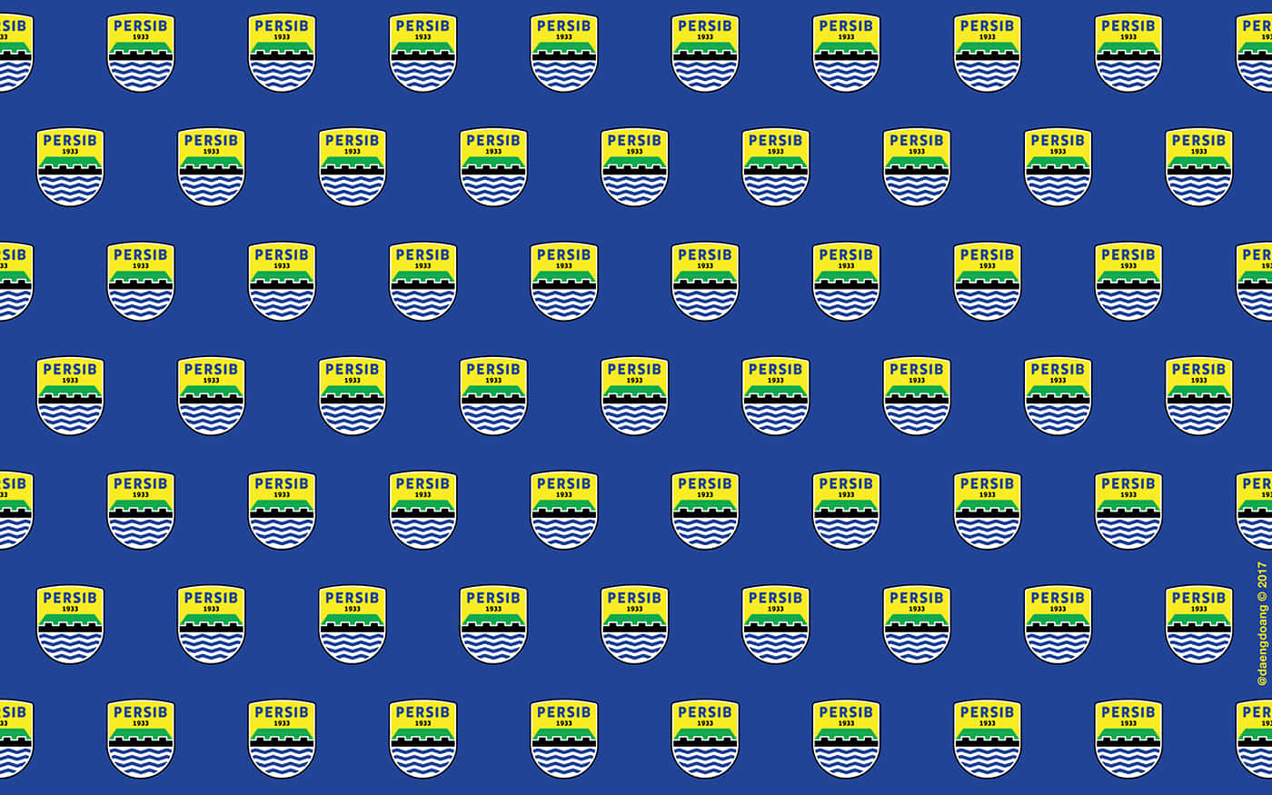 Persib Bandung, 1933 shield logo, solid blue background, HD Desktop Wallpaper
