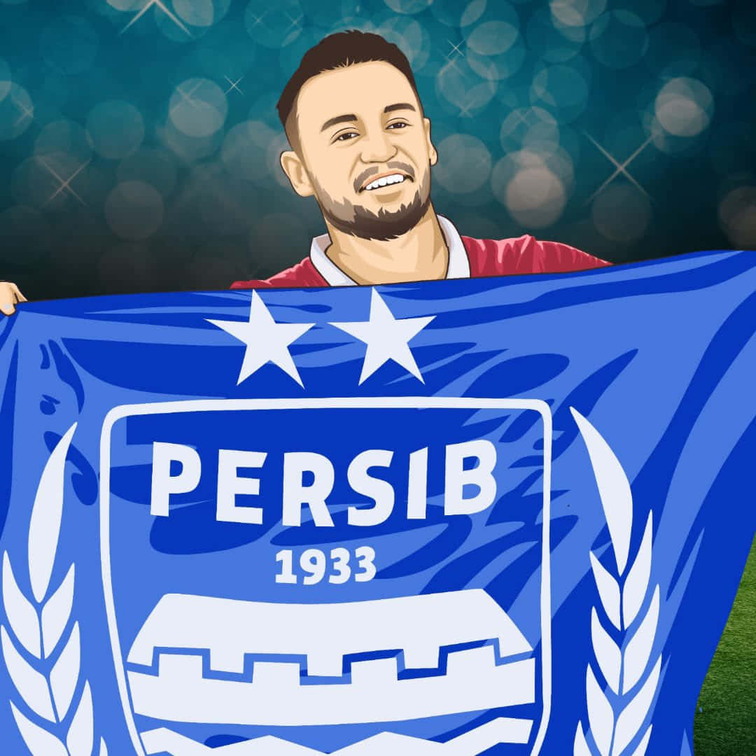 Persib 1933 flag, red shirt, blue Persib 1933 flag, SD Desktop Wallpaper