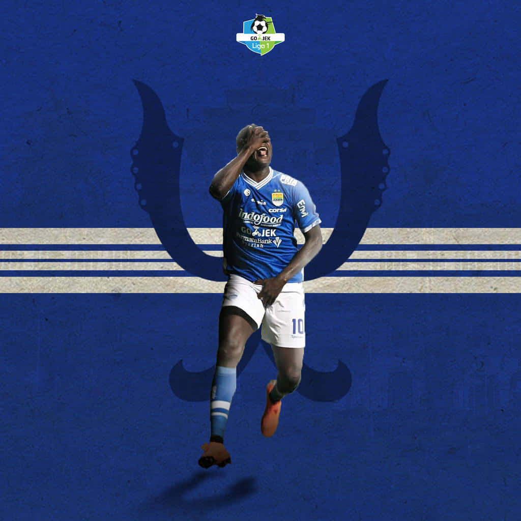 Persib Bandung, blue jersey, textured blue background, SD Desktop Wallpaper