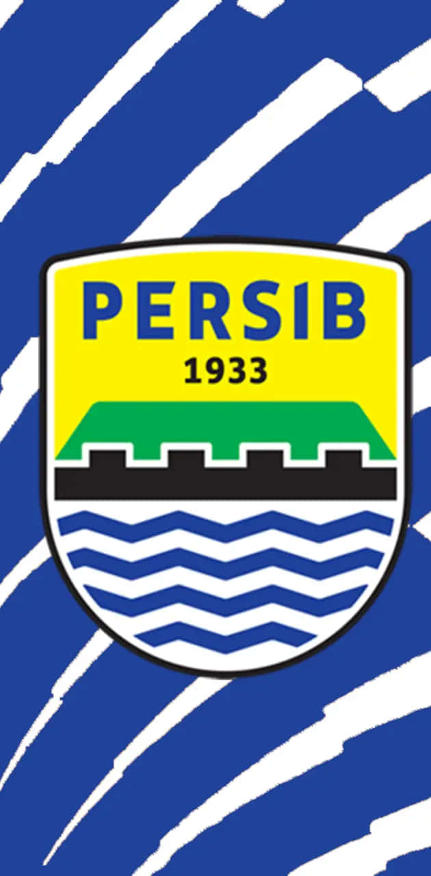 Persib Bandung, blue and white striped background, yellow shield, HD Phone Wallpaper