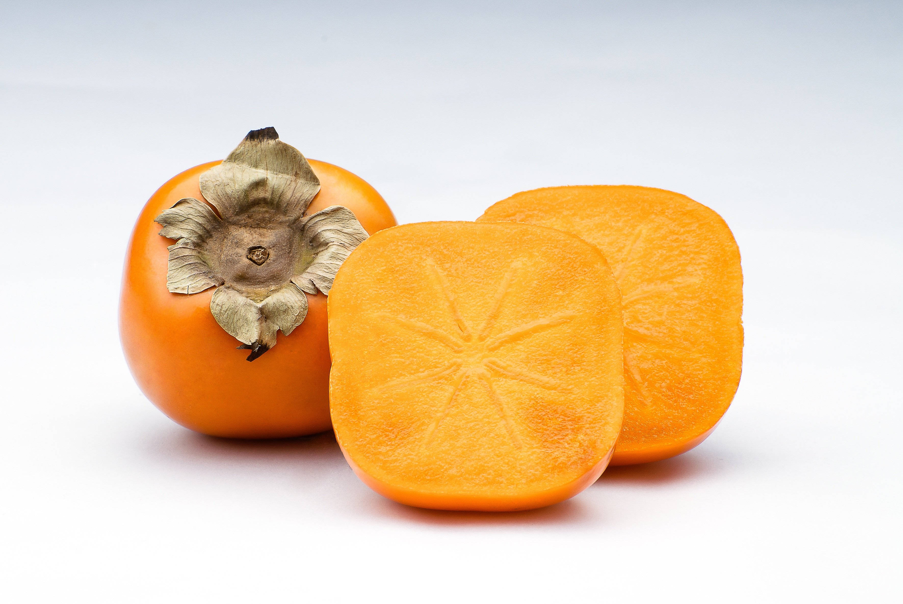persimmon fruit, orange persimmon, dried calyx, 2K Desktop Wallpaper