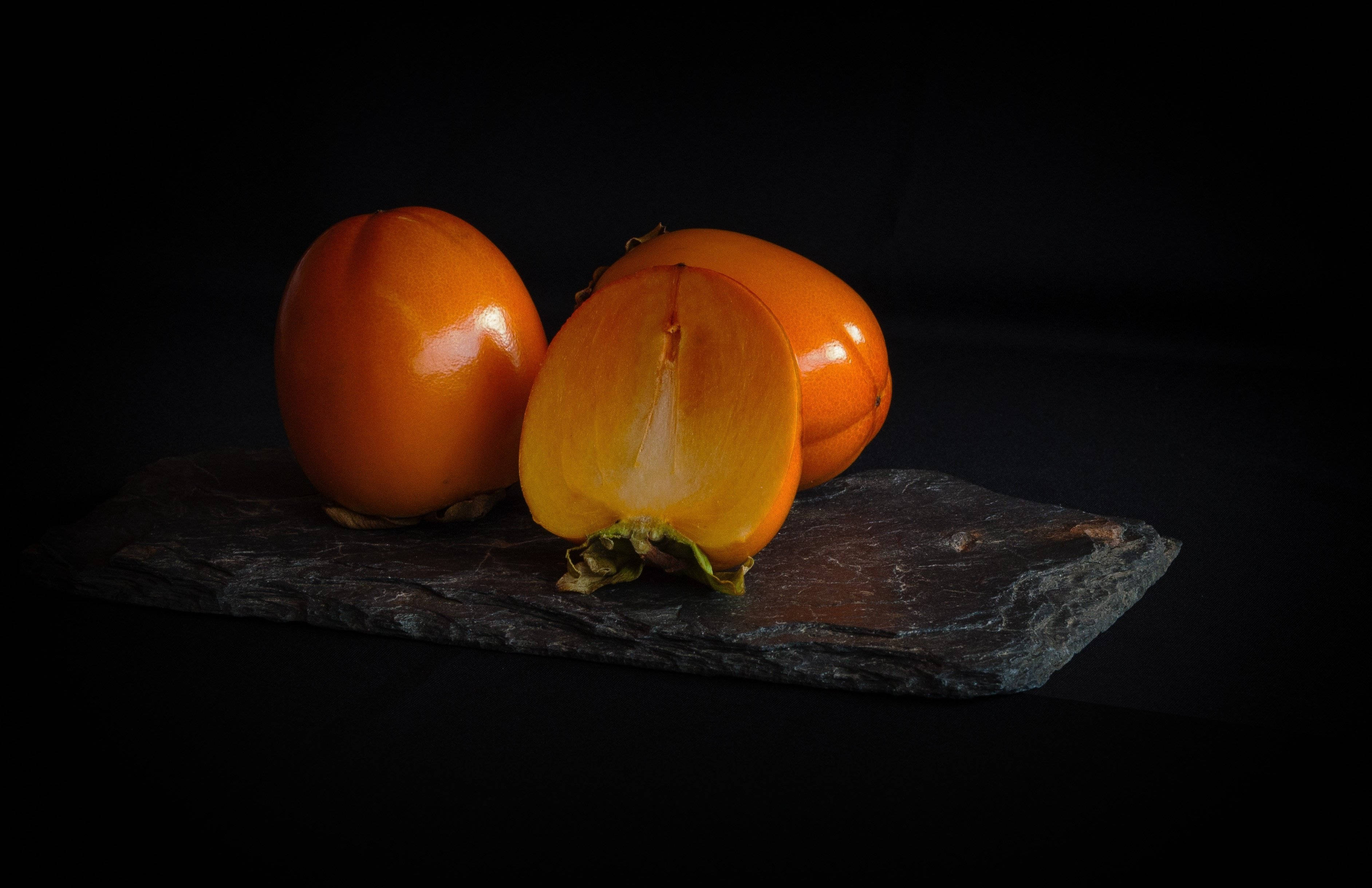 persimmon, orange, slate slab, 2K Desktop Wallpaper
