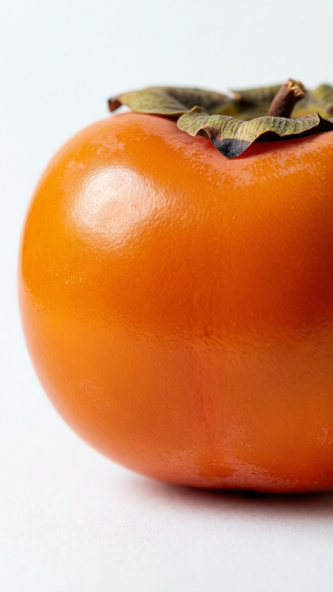 glossy persimmon, white background, ripe persimmon, Full HD Phone Wallpaper