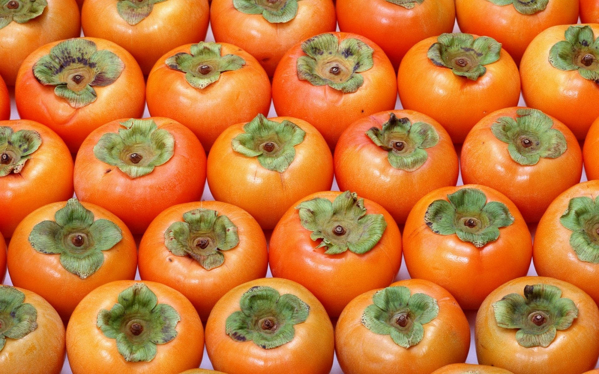 persimmon fruit, vibrant orange, green leafy caps, Full HD Desktop Wallpaper