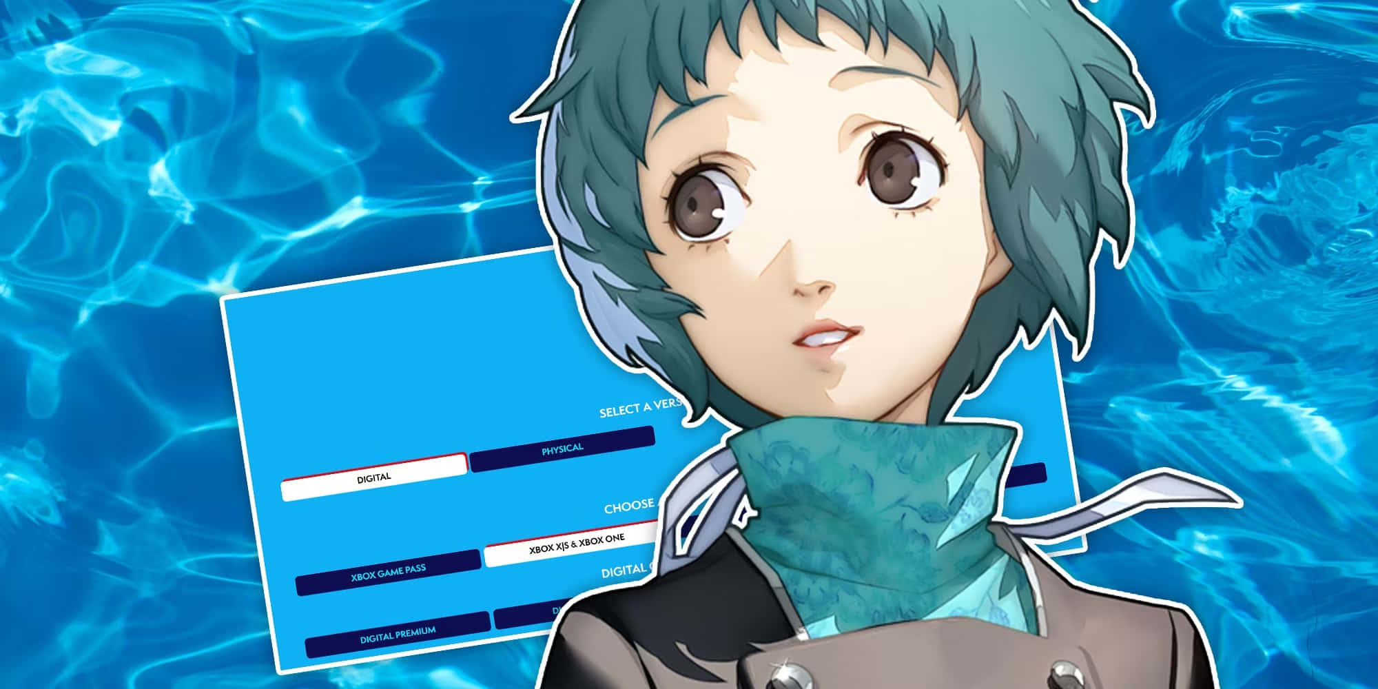 Persona 3 Reload, teal hair, brown eyes, Full HD Desktop Wallpaper