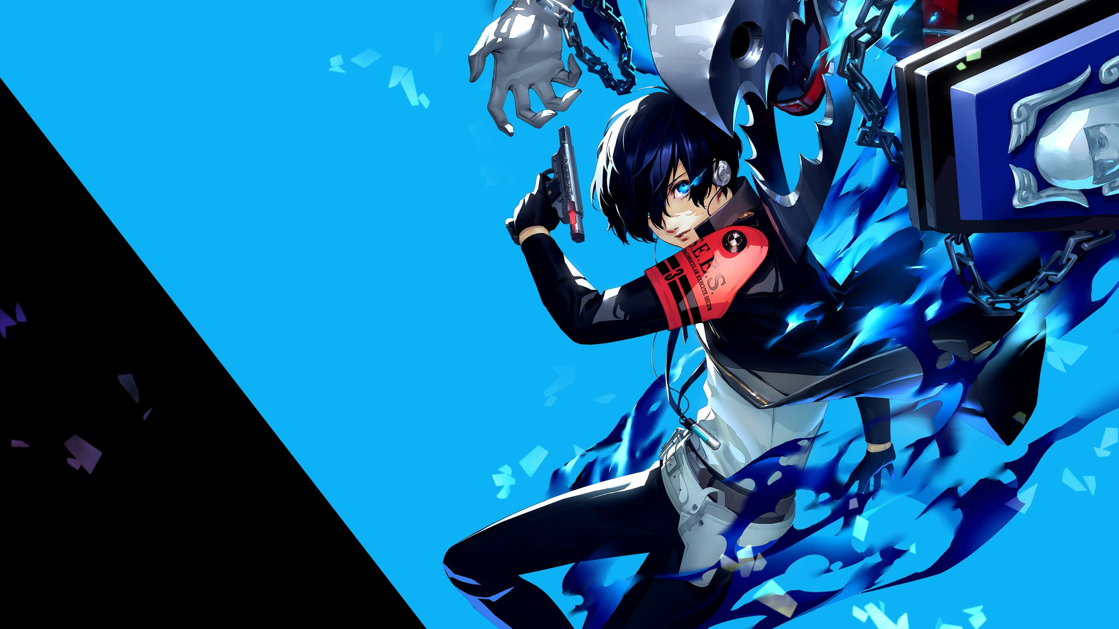 Persona 3 Reload, dark hair, glowing eyes, 4K Desktop Wallpaper
