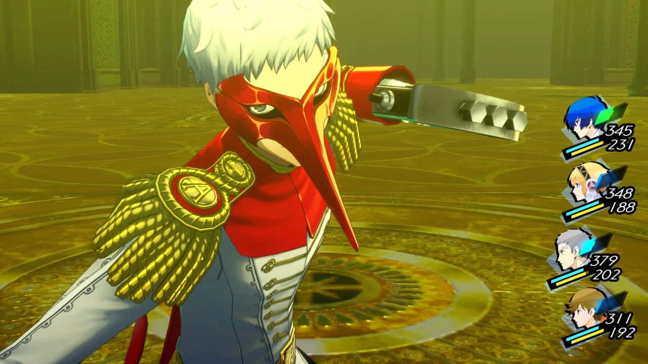 Persona 3 Reload, masked anime character, red and gold armor, HD Desktop Wallpaper