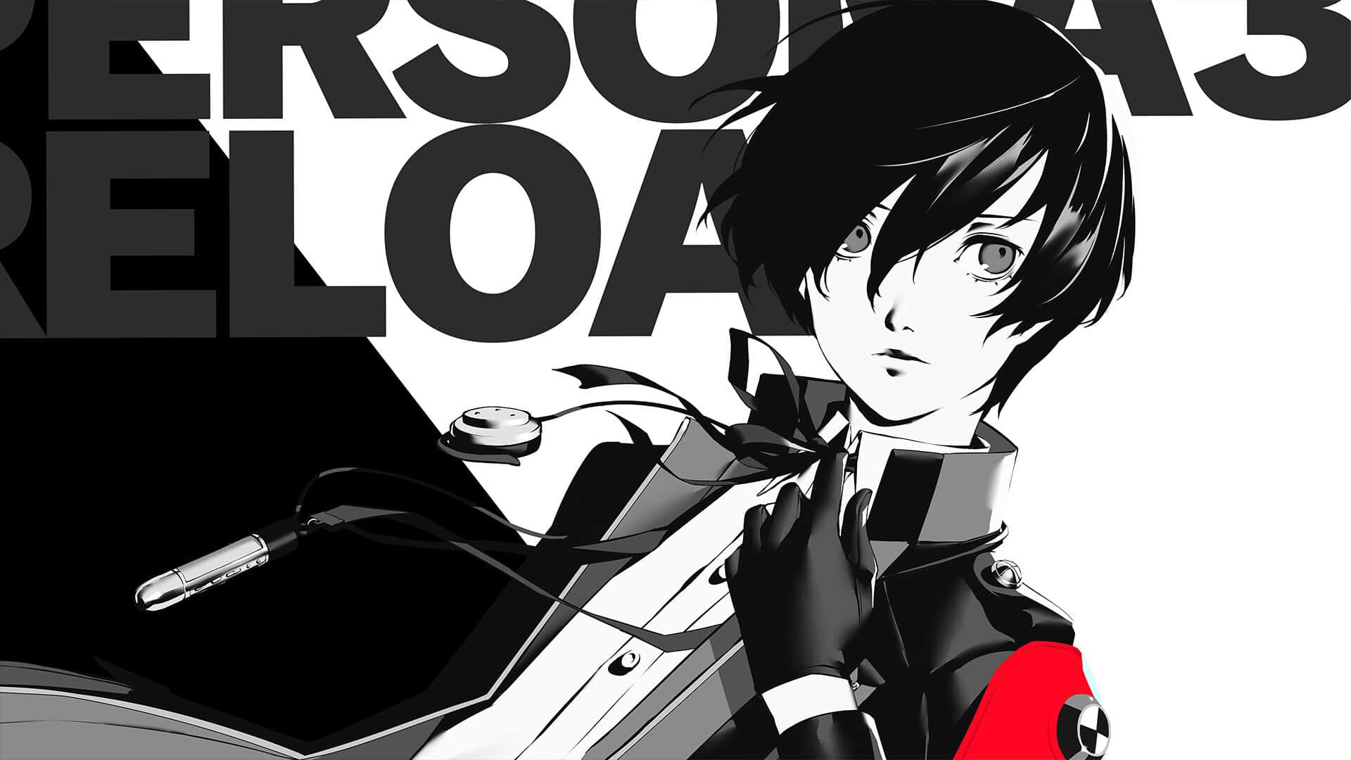 Persona 3 Reload, short black hair, red shoulder detail, Full HD Desktop Wallpaper