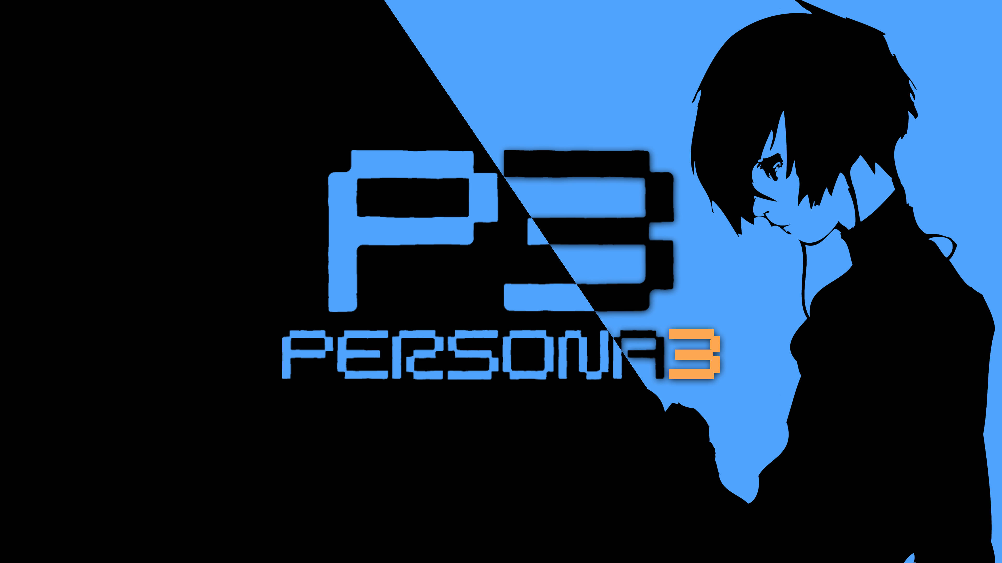 Persona 3, Black and Blue Persona 3, black and blue background, 4K Desktop Wallpaper