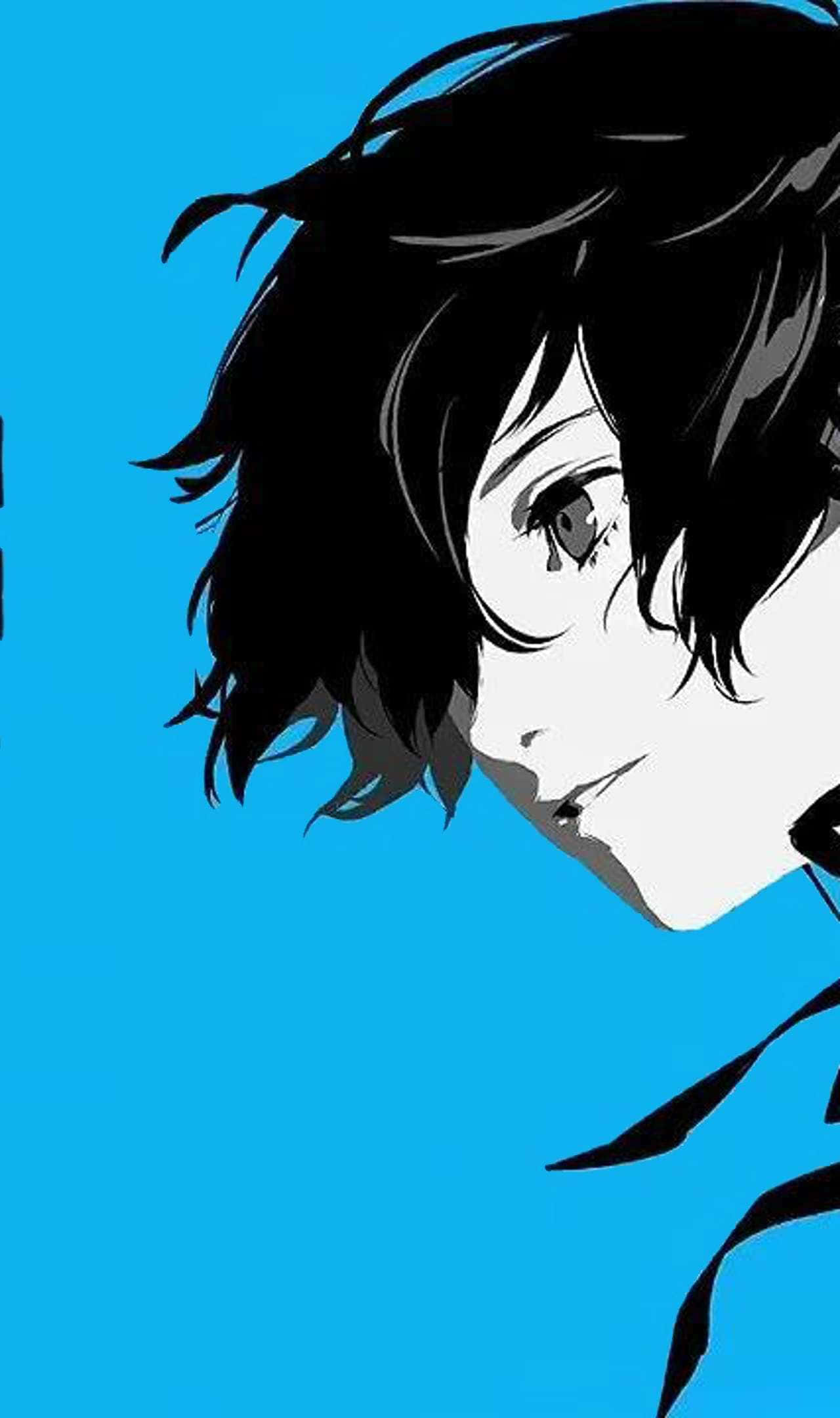 Persona 3, character silhouette, black hair, Full HD Phone Wallpaper