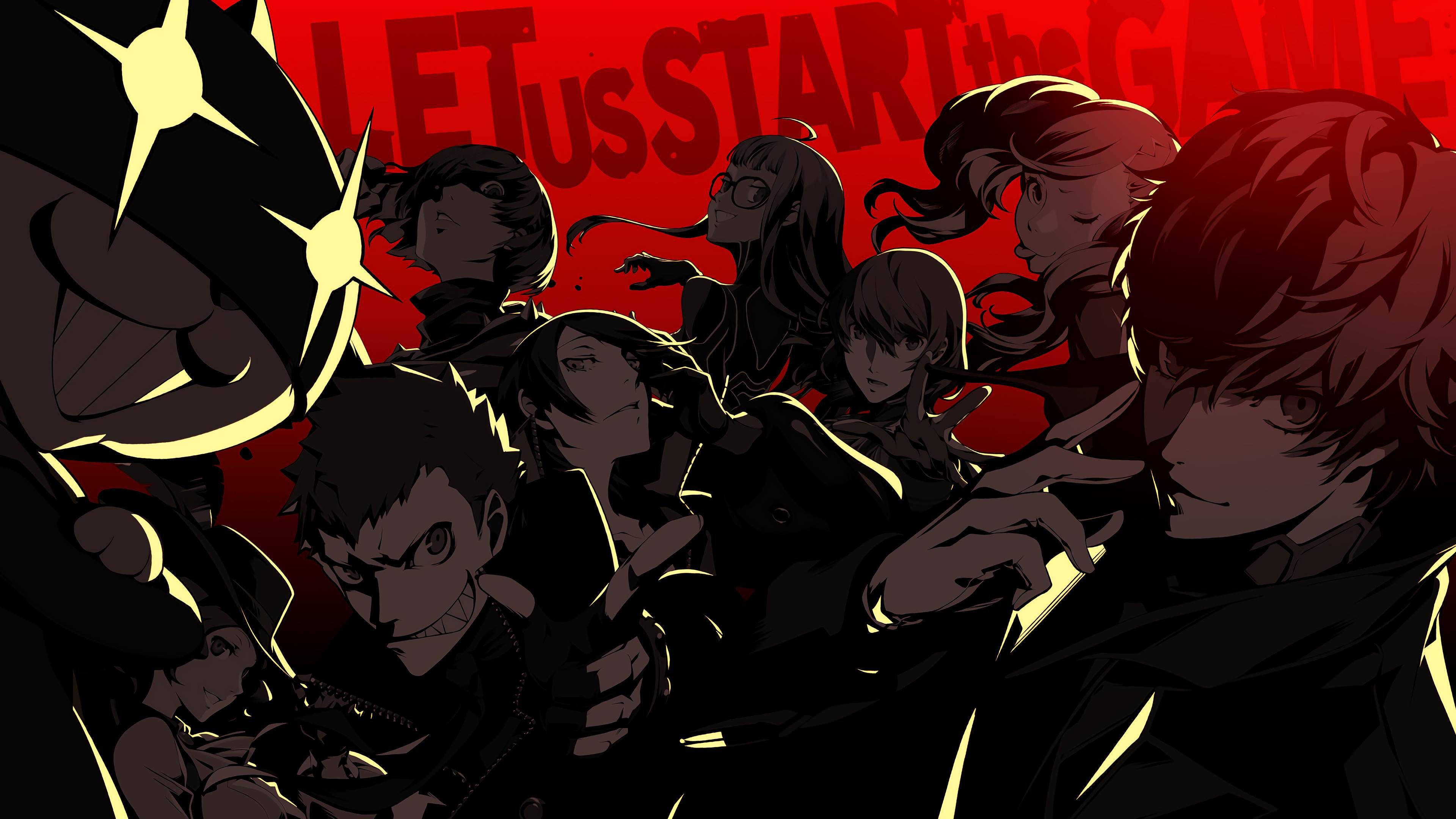 Persona 5, 4K, red background, 4K Desktop Wallpaper