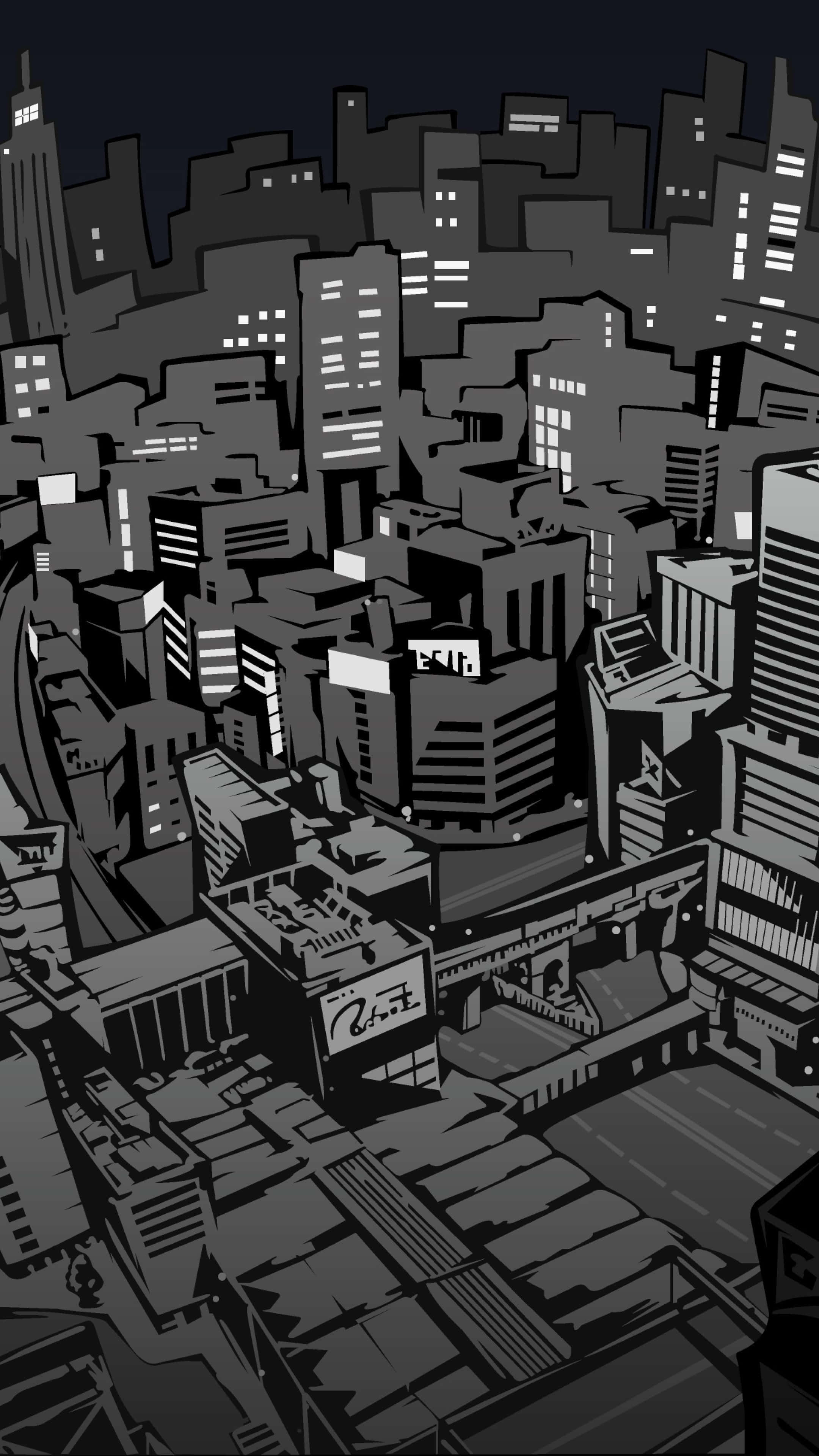 Persona 5, iPhone, black and white illustration, 4K Phone Wallpaper