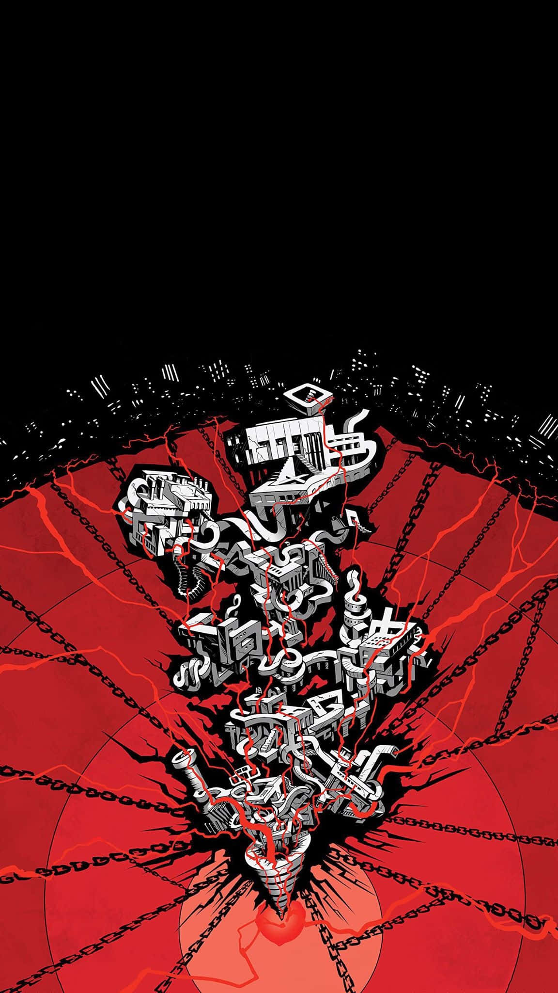 Persona 5, red and black, white mechanical heart, Full HD Phone Wallpaper