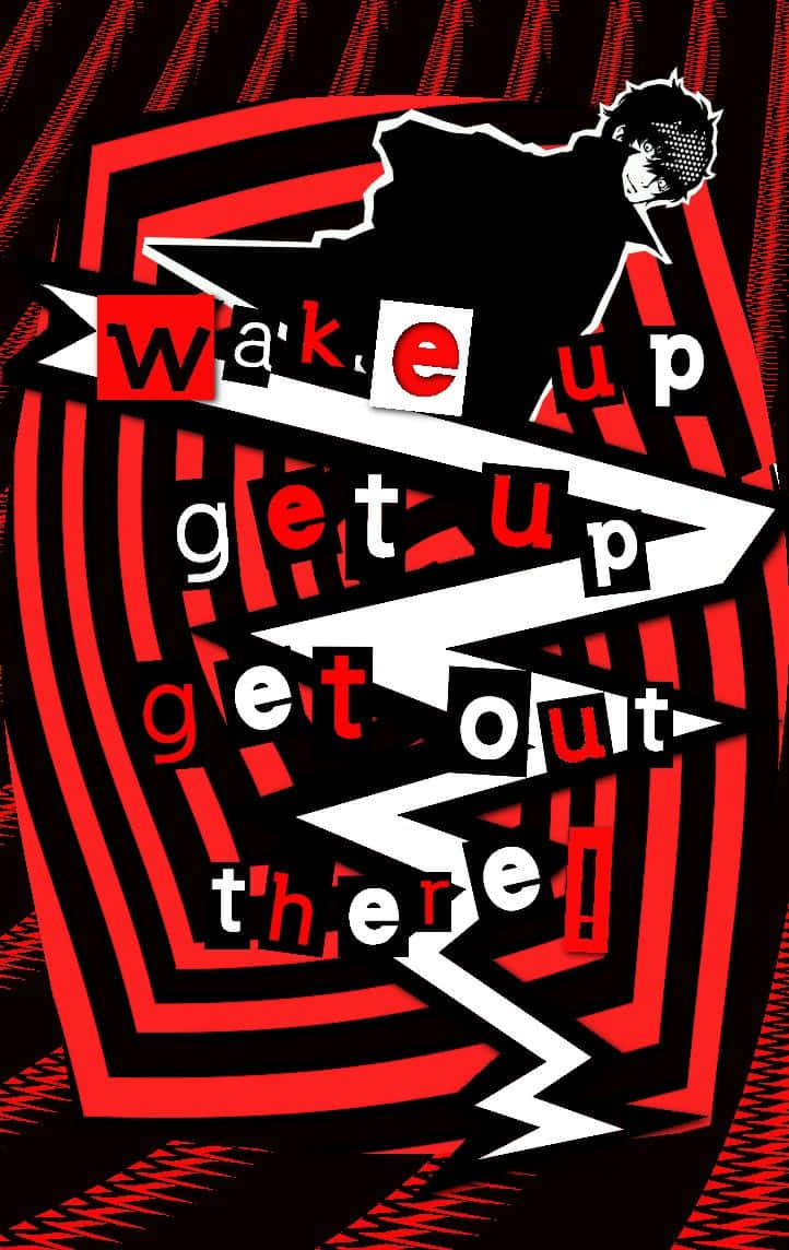 Persona 5, iPhone, red and black striped background, SD Phone Wallpaper