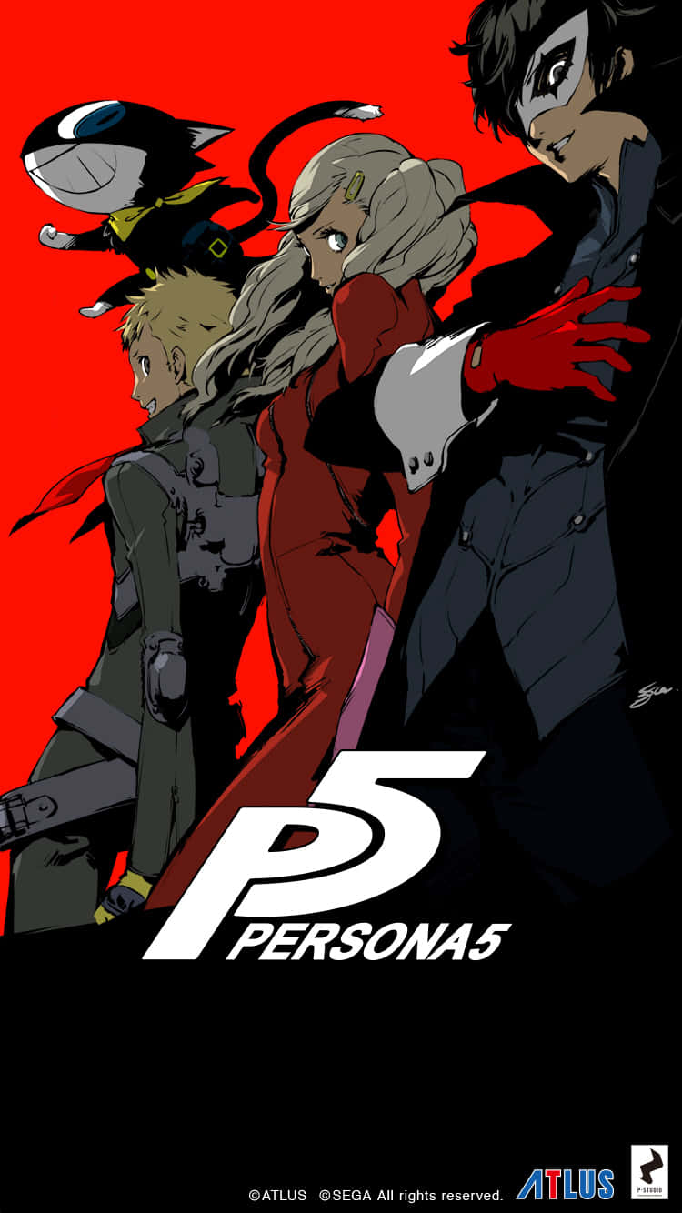 Persona 5, Persona 5 logo, stylized anime characters, HD Phone Wallpaper