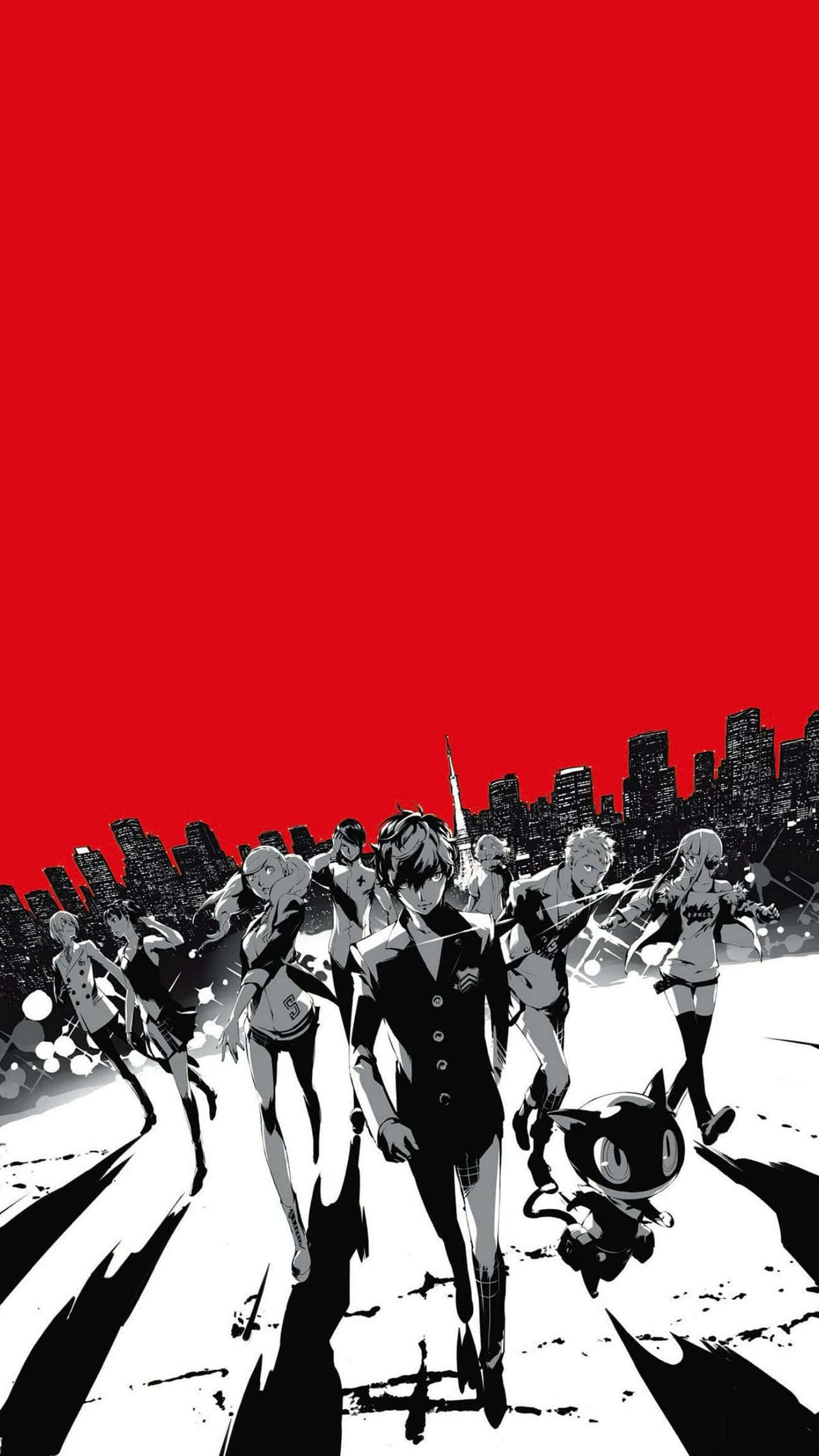 Persona 5, anime group, white path, 2K Phone Wallpaper