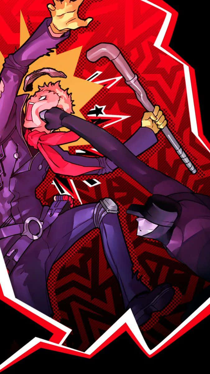 Persona 5, iPhone, purple suit, SD Phone Wallpaper