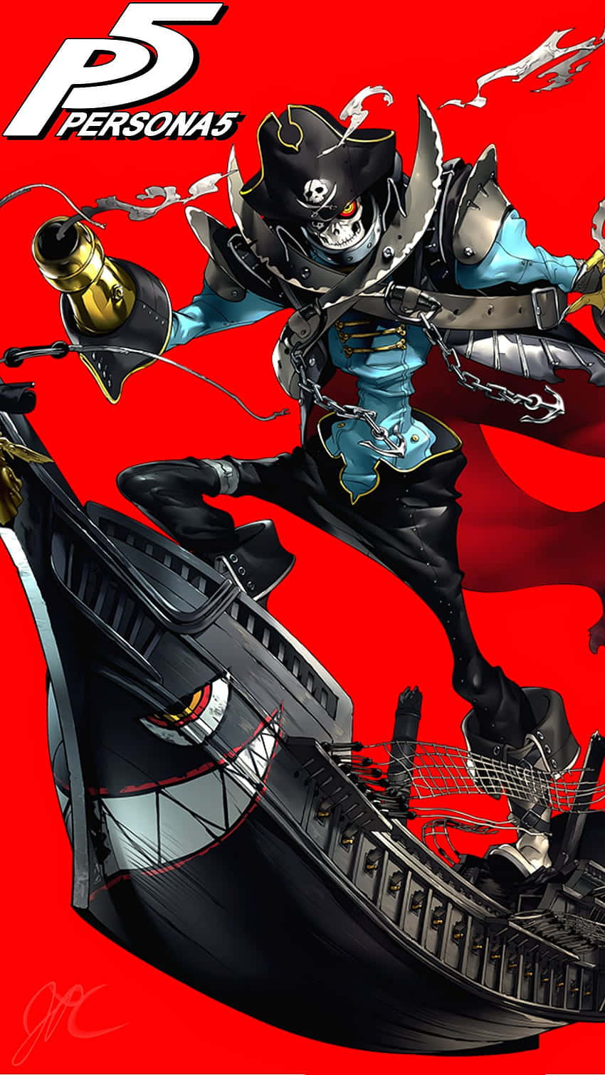 Persona 5, skeletal pirate, blue armor, HD Phone Wallpaper