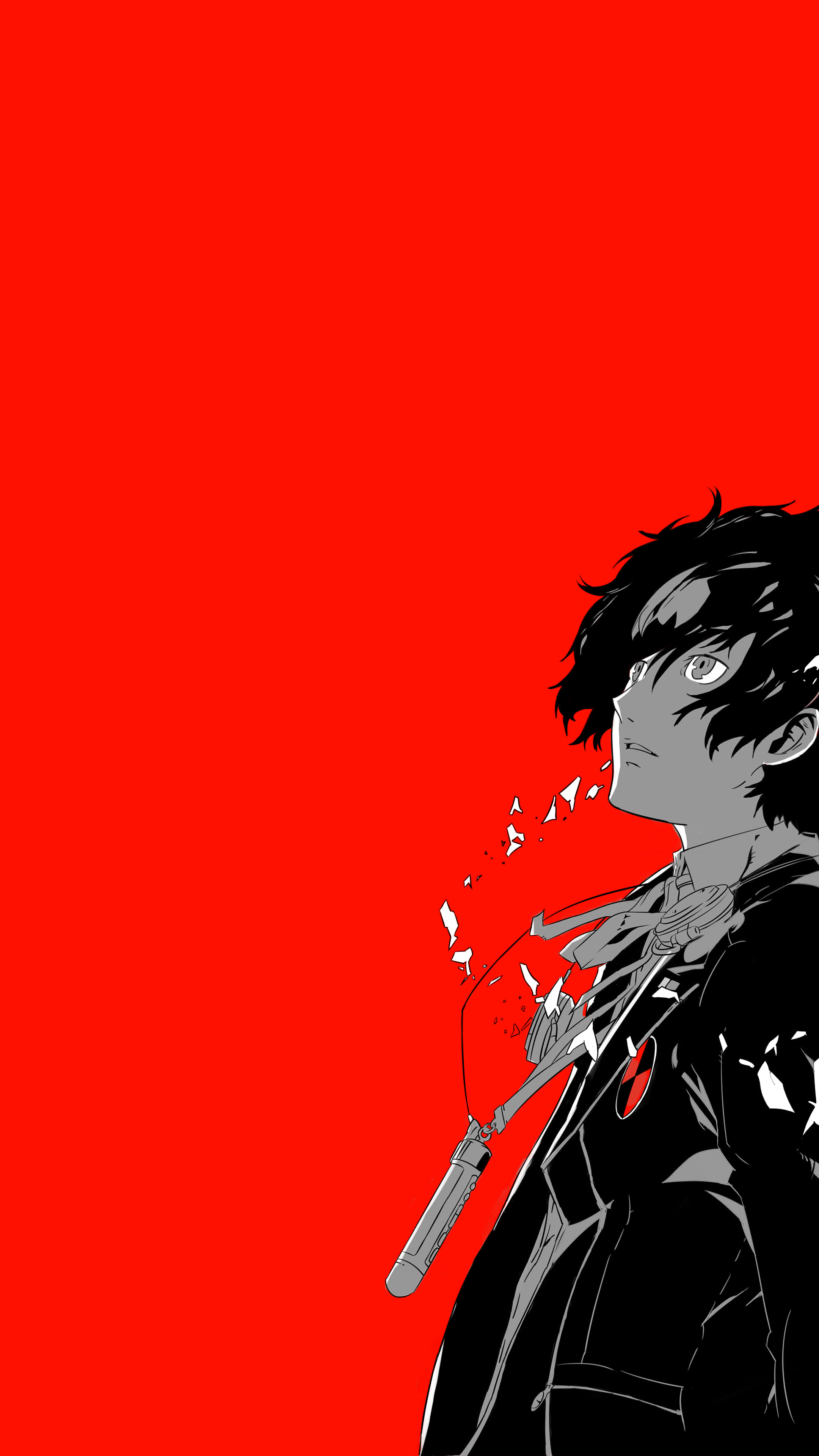 Persona 5, iPhone, monochrome anime character, 4K Phone Wallpaper