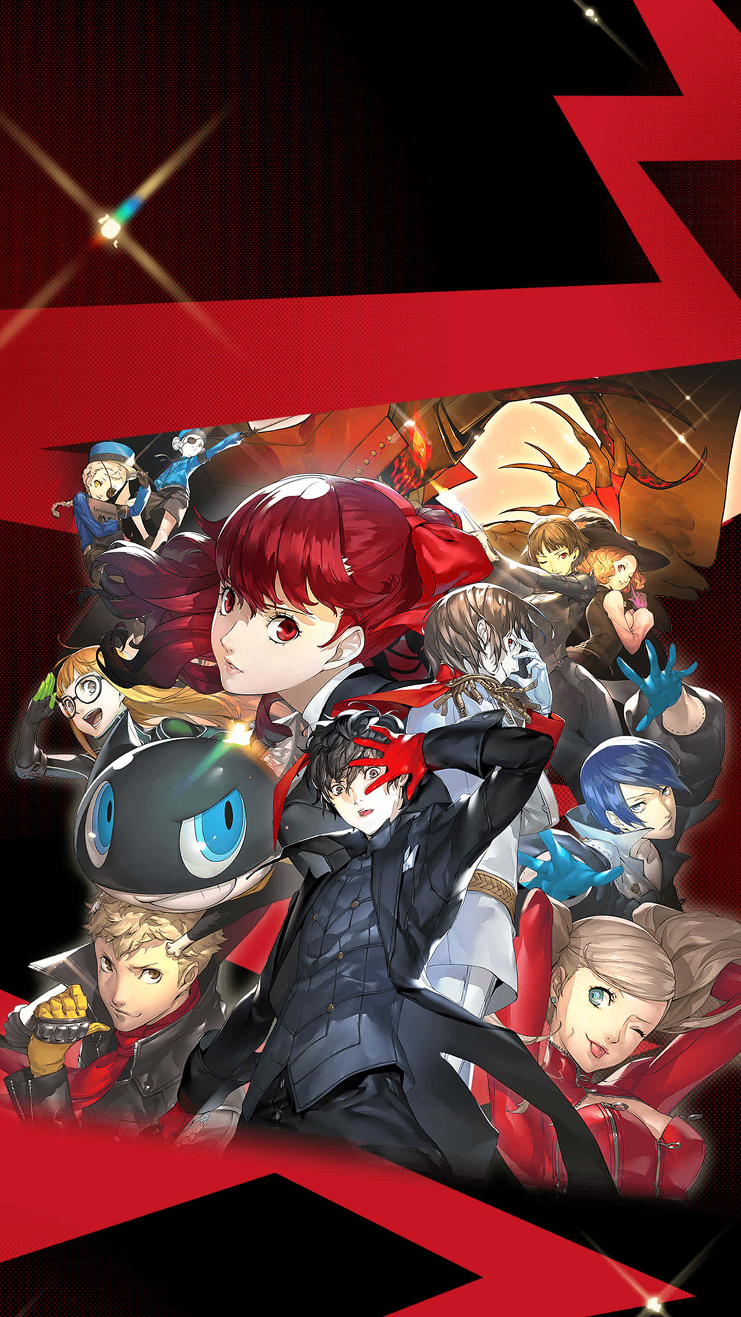 Persona 5, iPhone, red-haired protagonist, 2K Phone Wallpaper