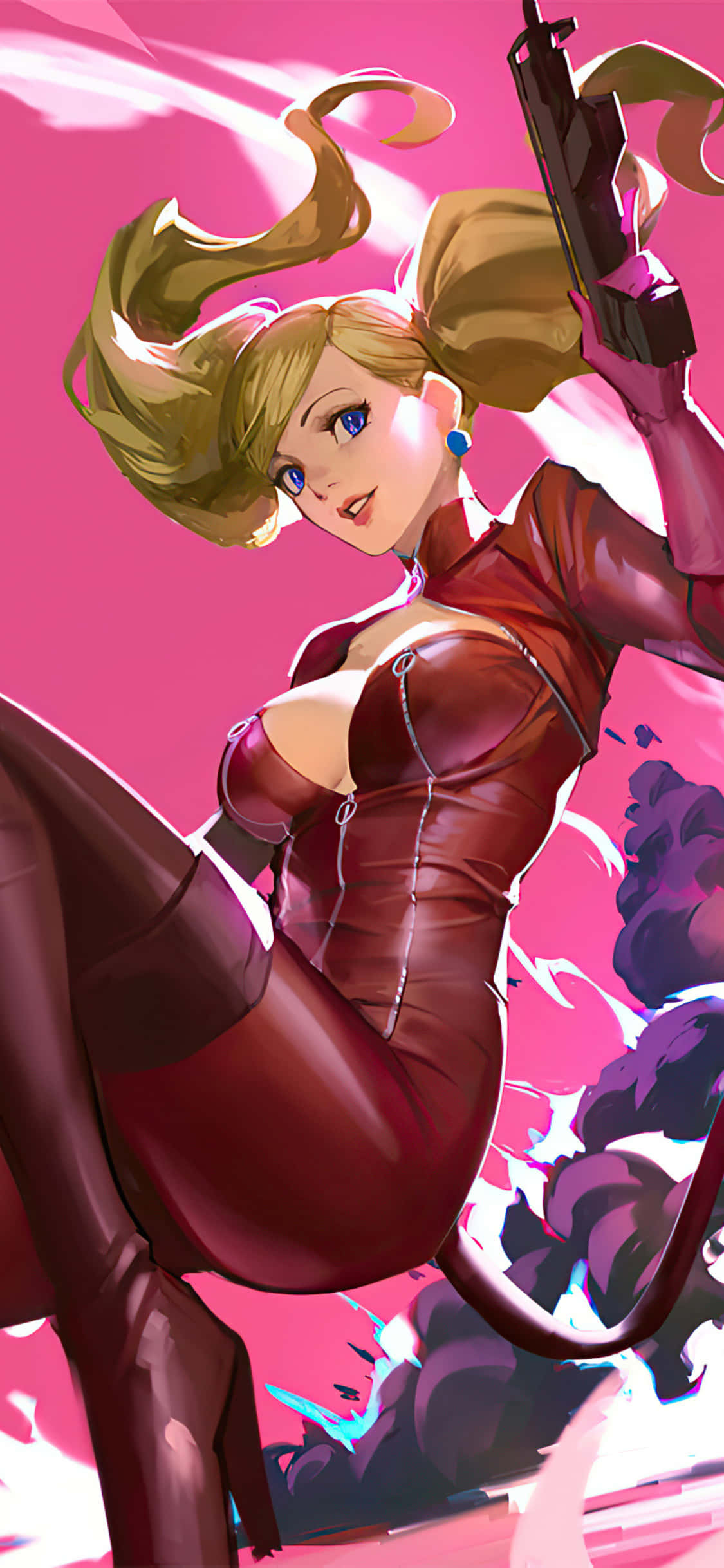 Persona 5, iPhone, blonde anime woman, Full HD Phone Wallpaper