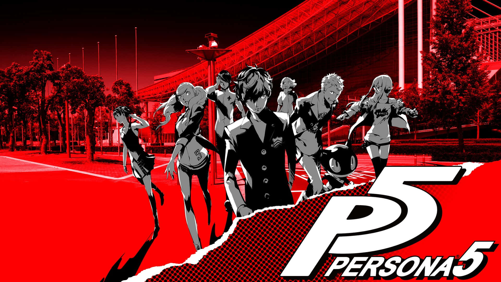 Persona 5, Persona 5 logo, anime characters, Full HD Desktop Wallpaper