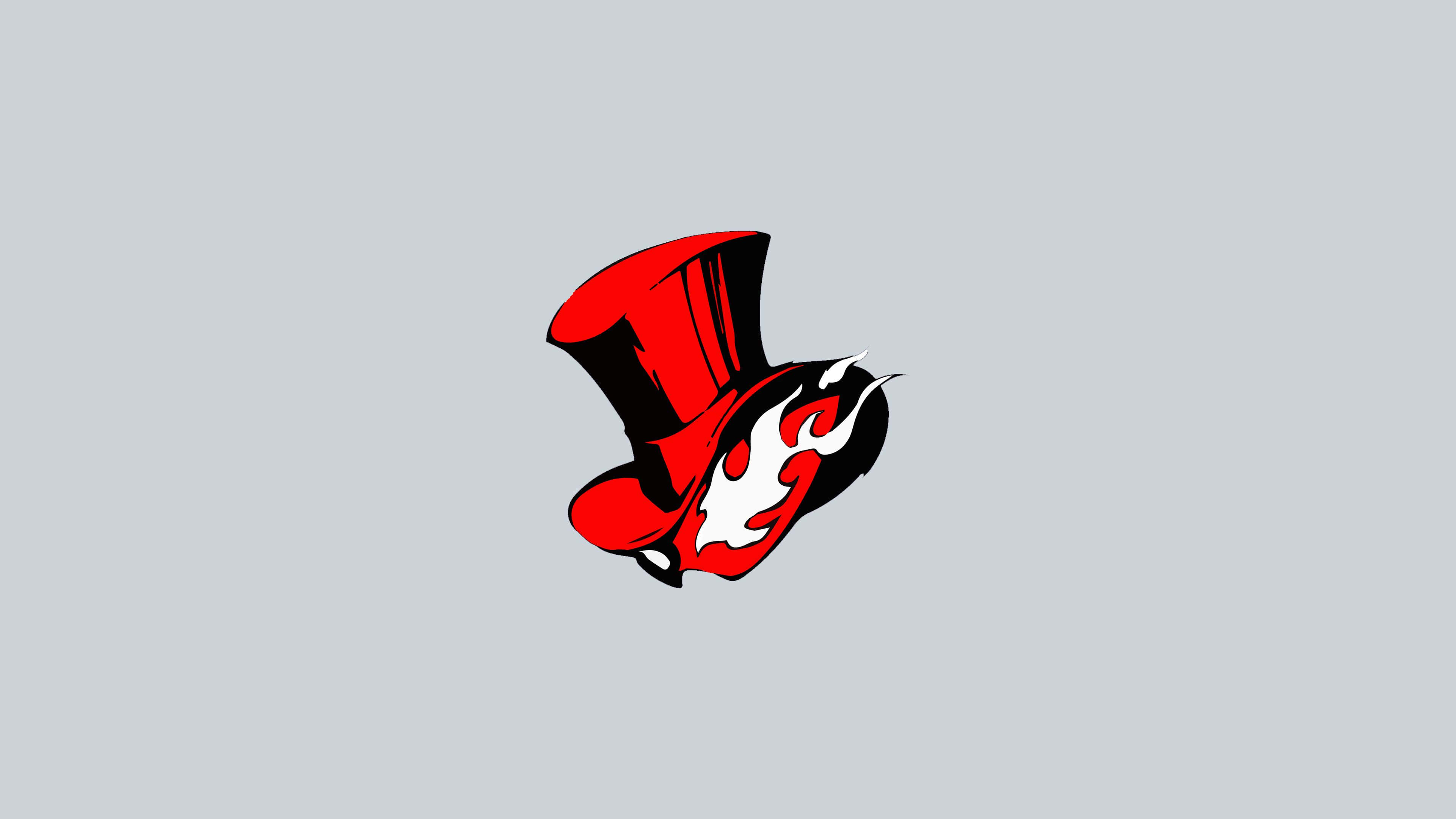 Persona 5, red top hat, white flame accents, 4K Desktop Wallpaper