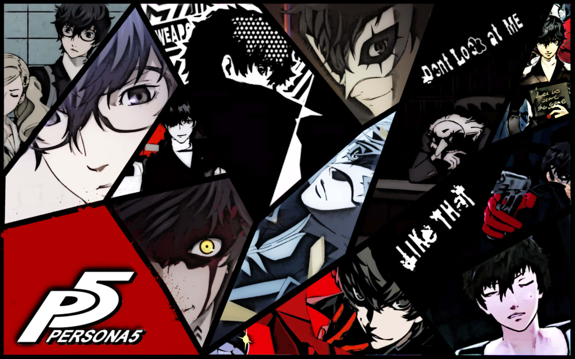 Persona 5, Persona 5 anime characters, geometric shards, Full HD Desktop Wallpaper