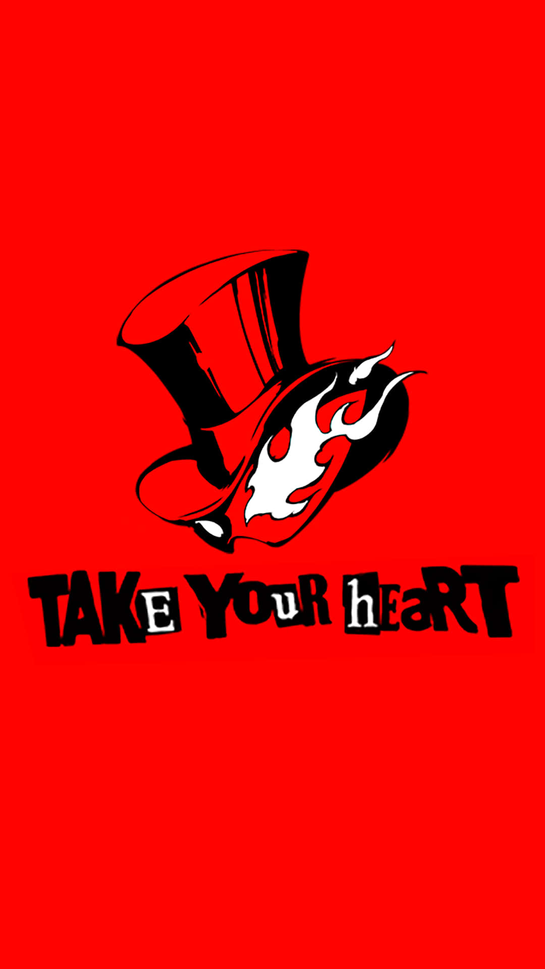 Persona 5, red background, black top hat, Full HD Phone Wallpaper