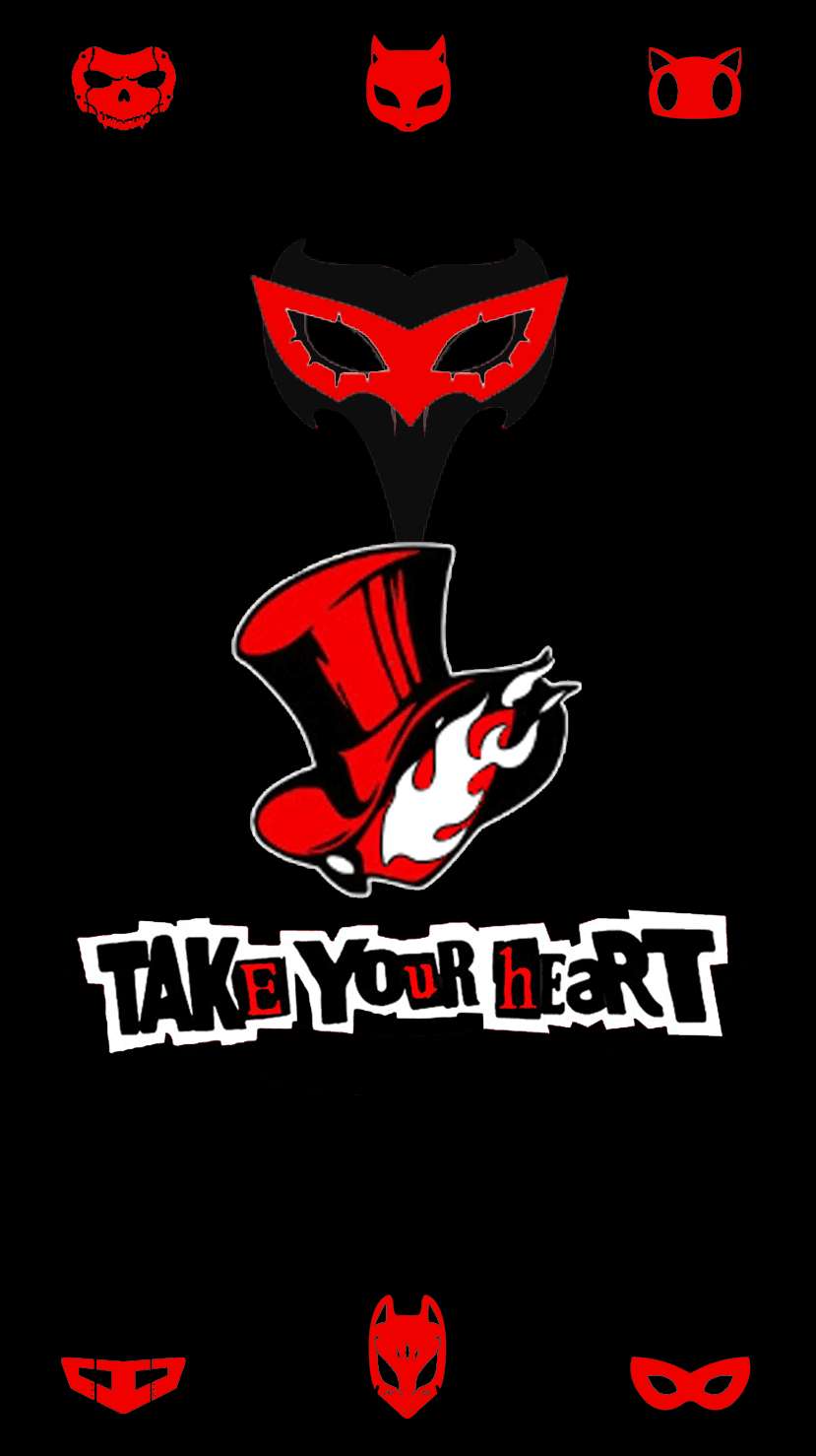 Persona 5 Phone, red top hat, flaming heart, HD Phone Wallpaper
