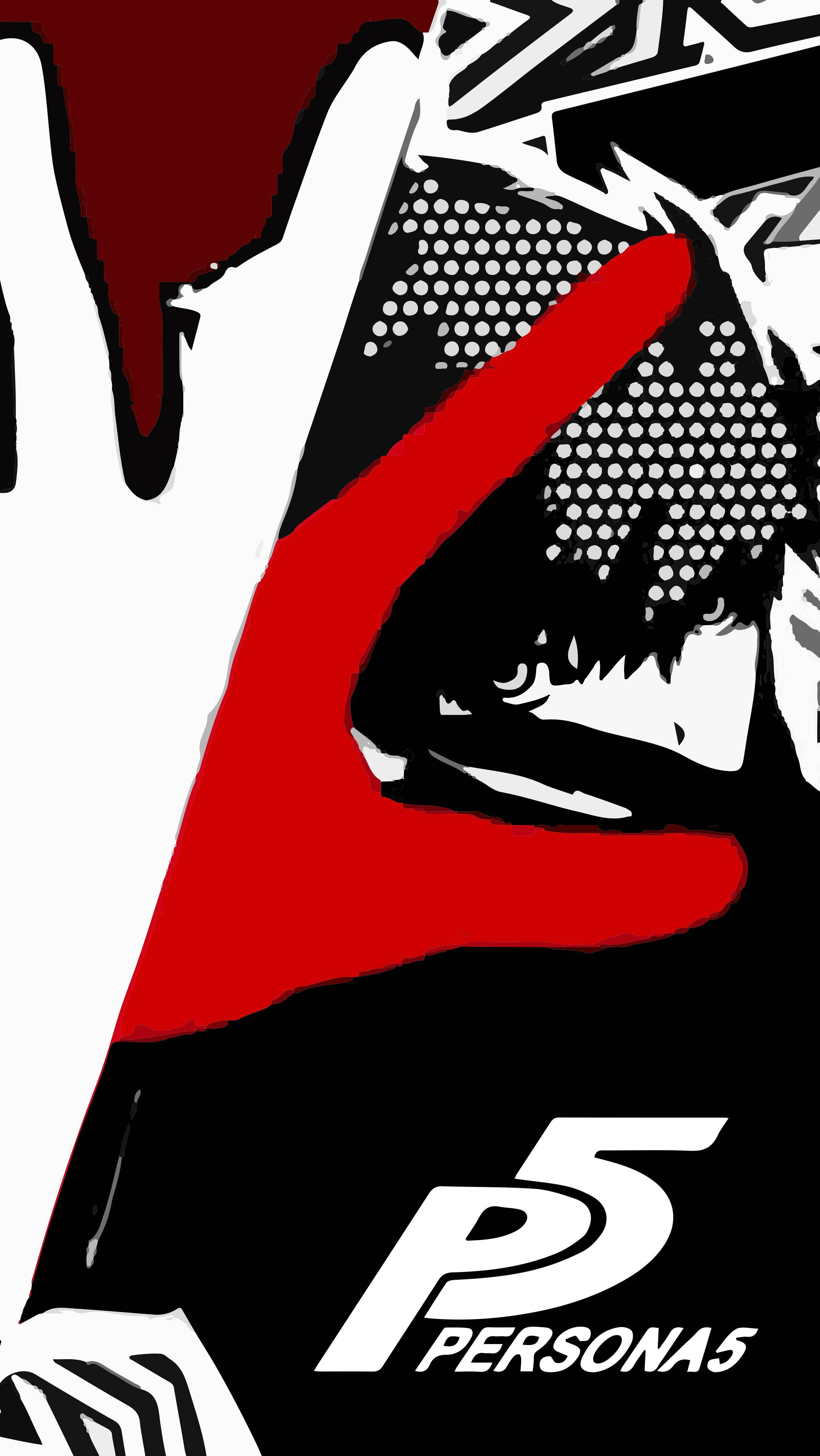 Persona 5, comic style, spiky hair, 4K Phone Wallpaper