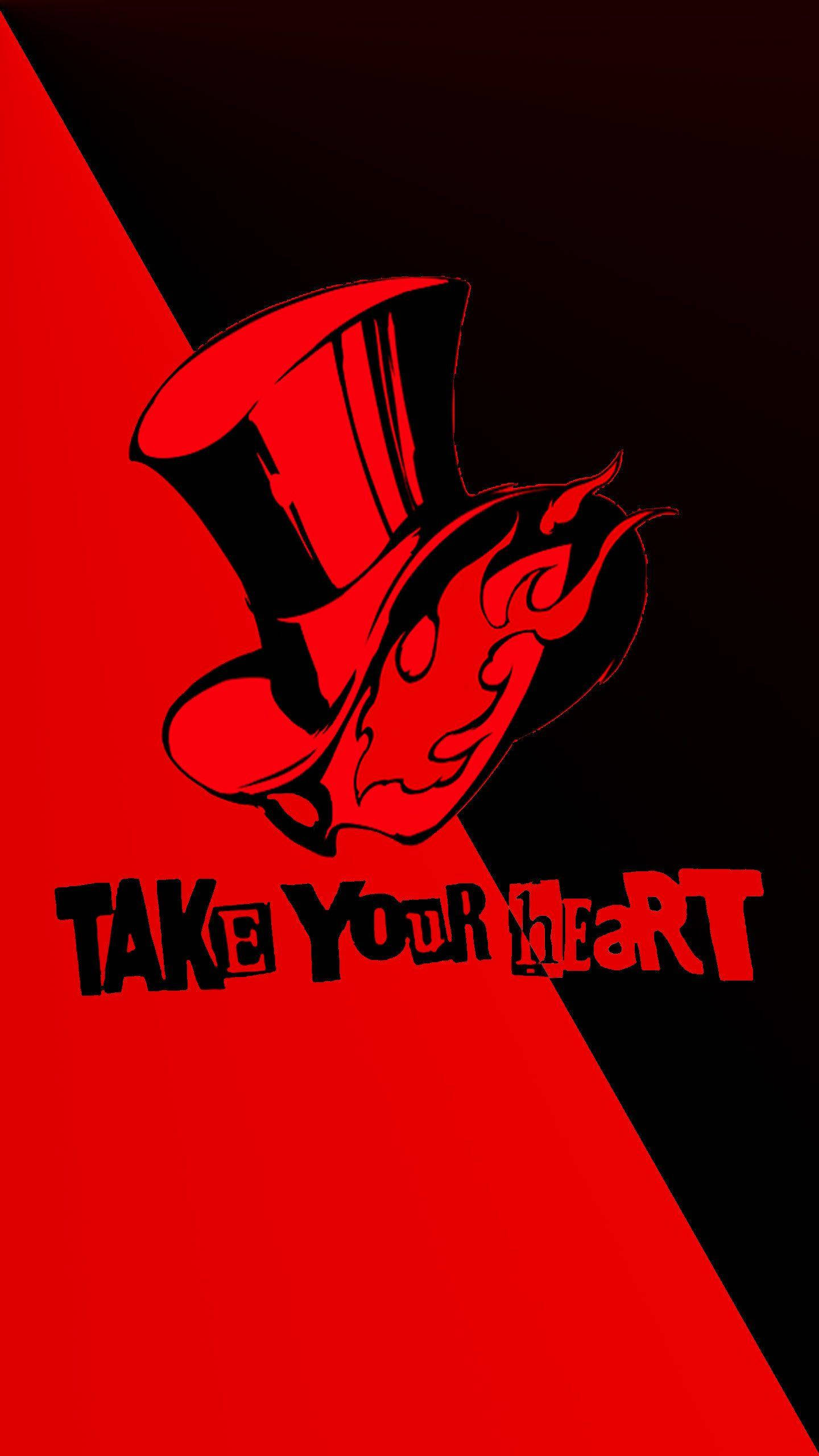 Persona 5 Phone, red top hat, flame accents, 2K Phone Wallpaper