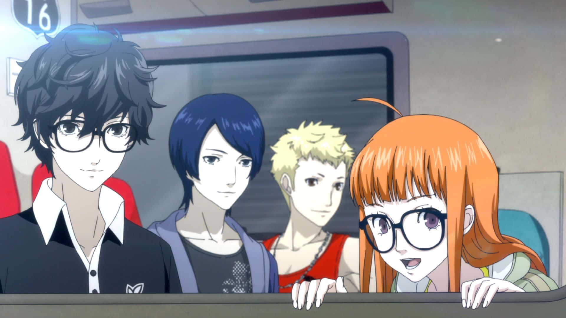 Persona 5 Strikers, train window, subway car, Full HD Desktop Wallpaper