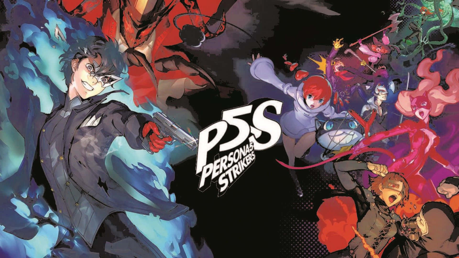 Persona 5 Strikers, anime characters, dark background, Full HD Desktop Wallpaper