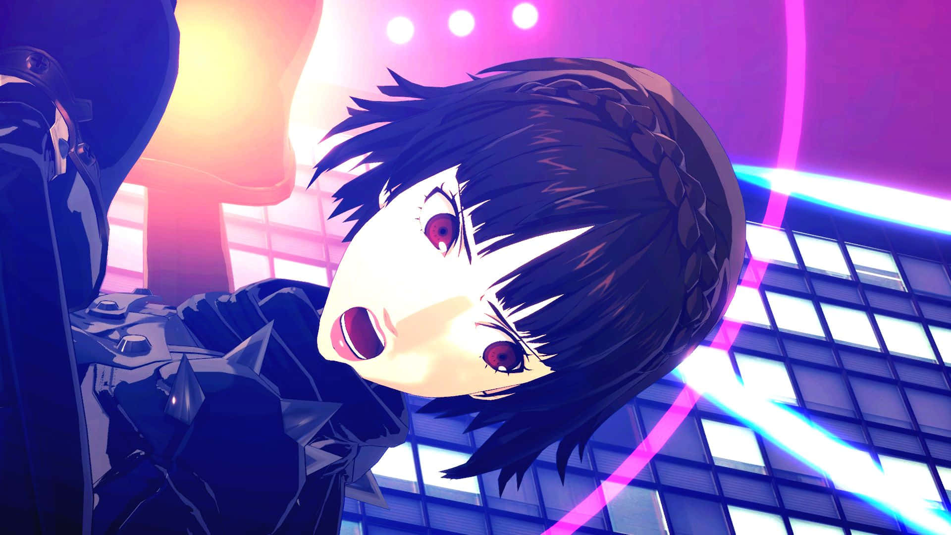 Persona 5 Strikers, anime girl, braided black hair, Full HD Desktop Wallpaper