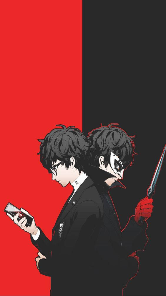 Persona 5, phone, red, SD Phone Wallpaper