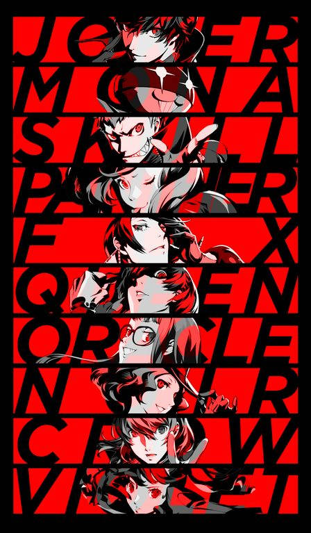 Persona 5, red, black, SD Phone Wallpaper
