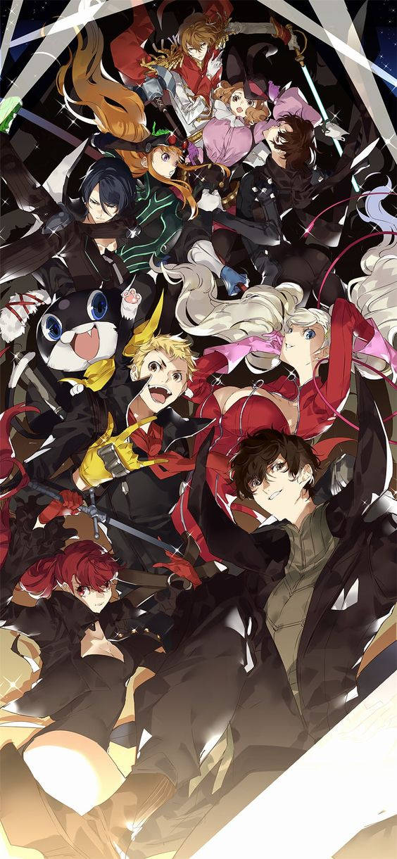 Persona 5, anime group, dramatic poses, SD Phone Wallpaper