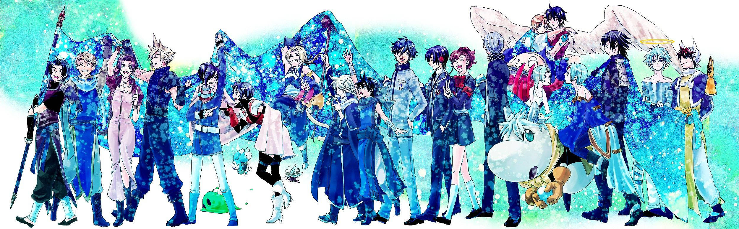 Persona, anime, blue-themed outfits, Full HD Desktop Wallpaper