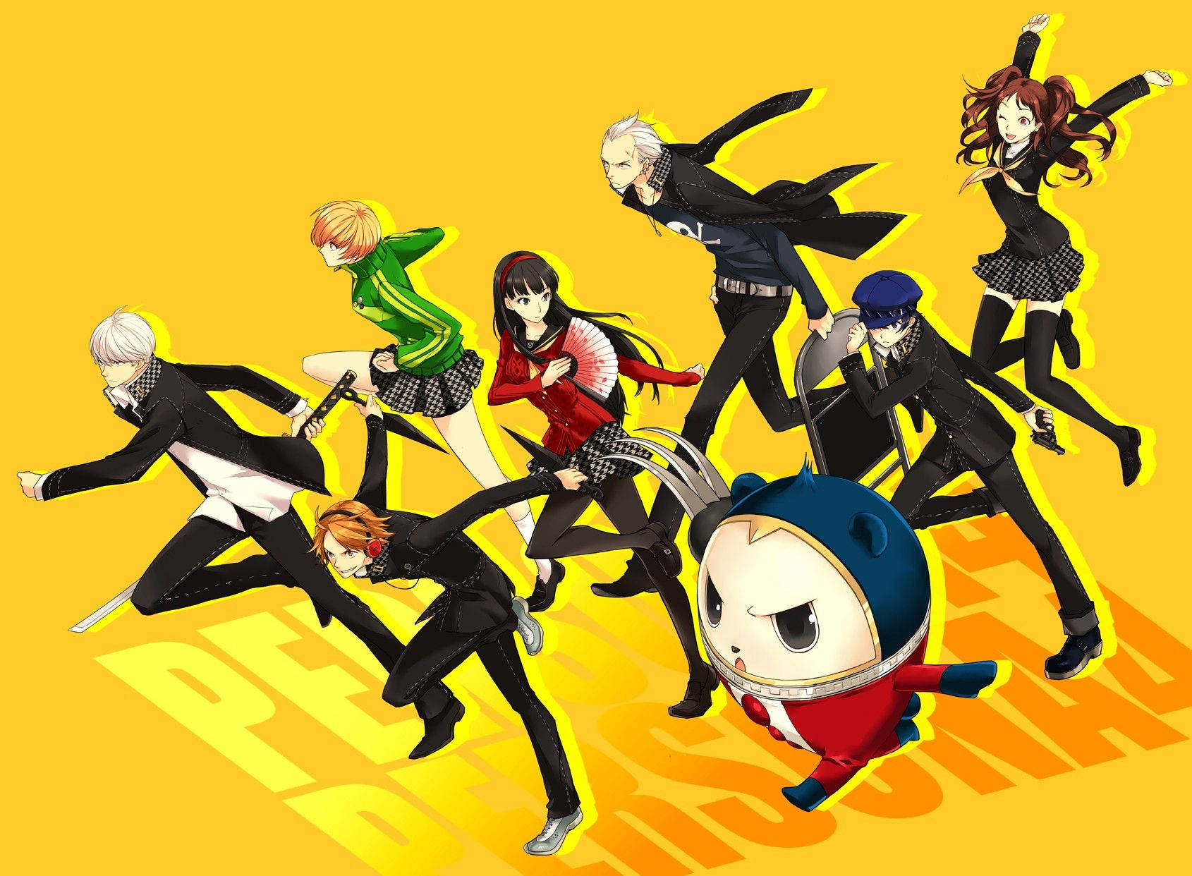 Persona 5, anime characters, black school uniforms, HD Desktop Wallpaper