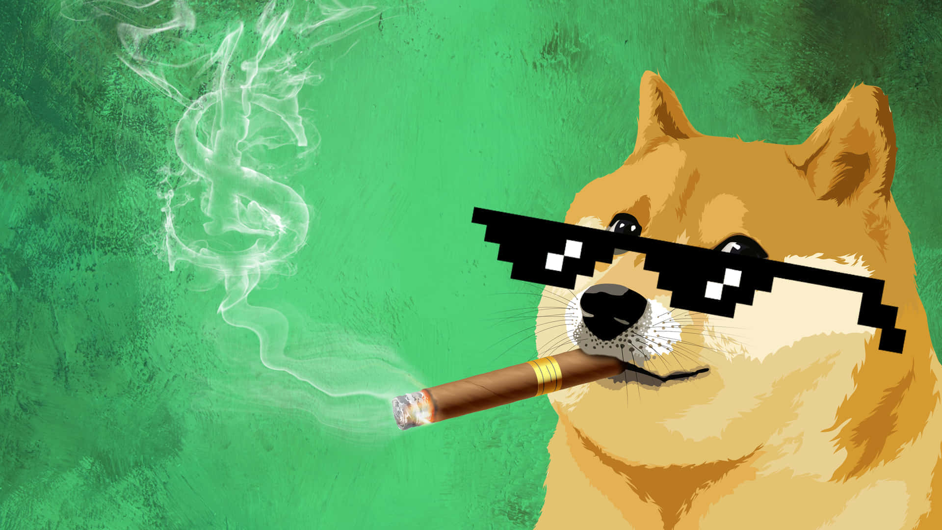 dog, sunglasses, cigar, Full HD Desktop Wallpaper
