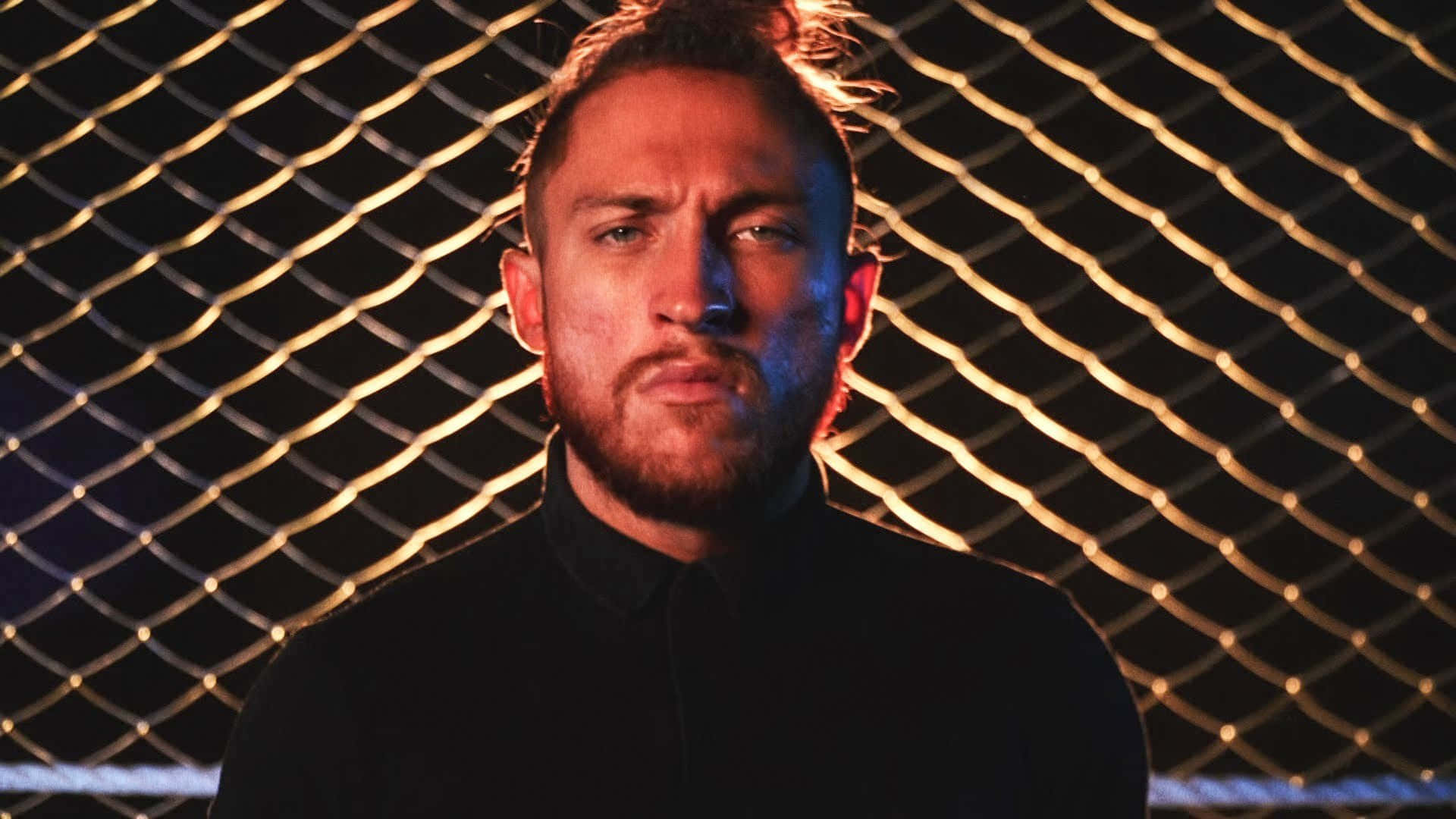 Pete Dunne, glowing chain-link fence, dramatic dual-toned lighting, Full HD Desktop Wallpaper