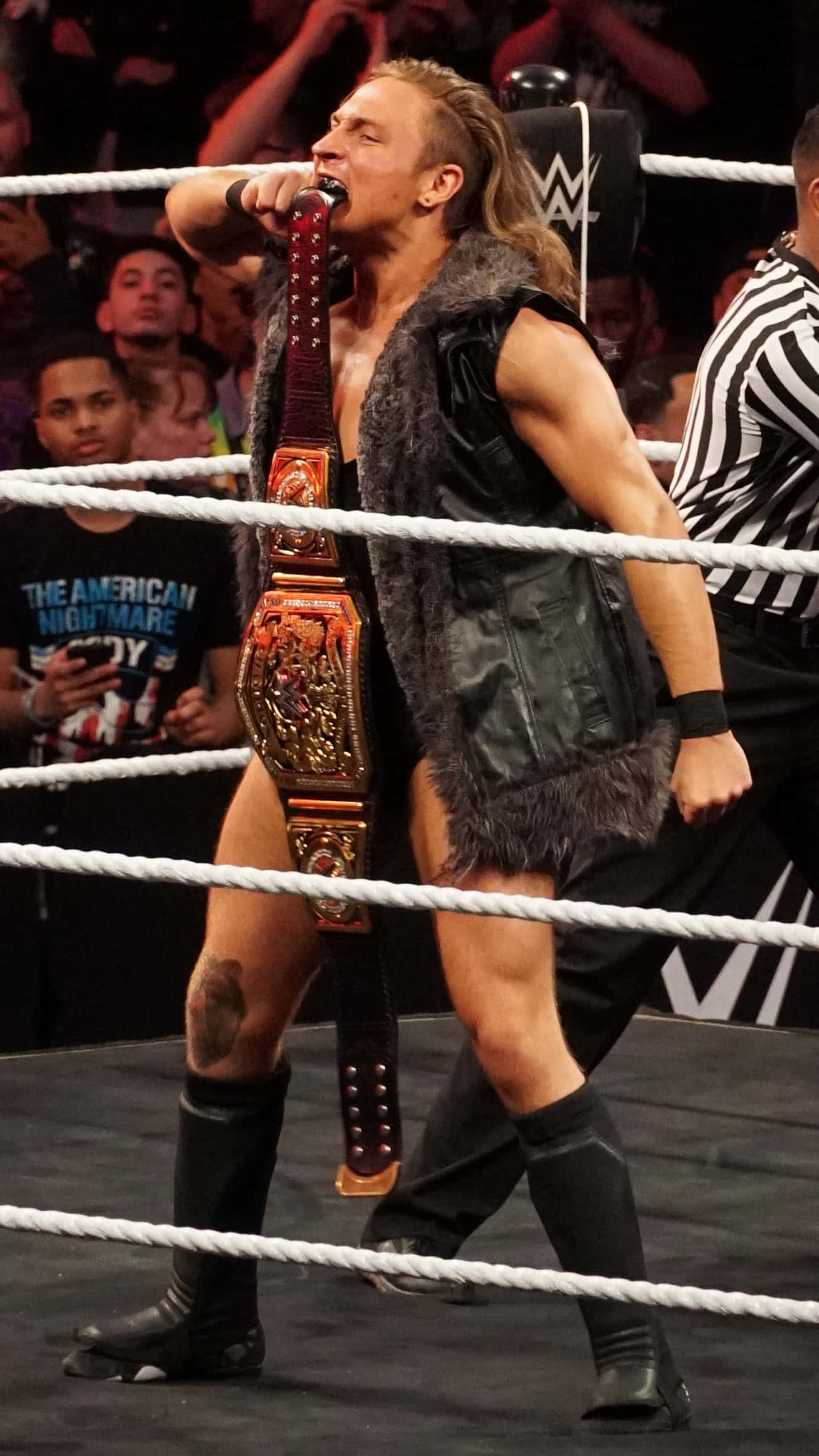 Pete Dunne, championship belt, ring, Full HD Phone Wallpaper