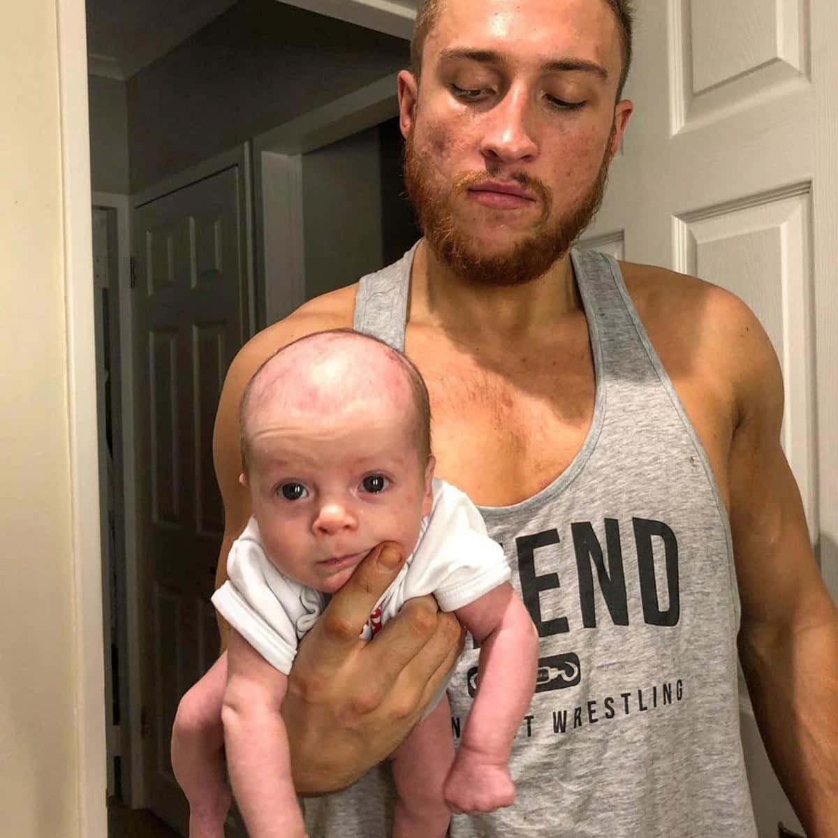 Pete Dunne, baby, grey tank top, SD Desktop Wallpaper