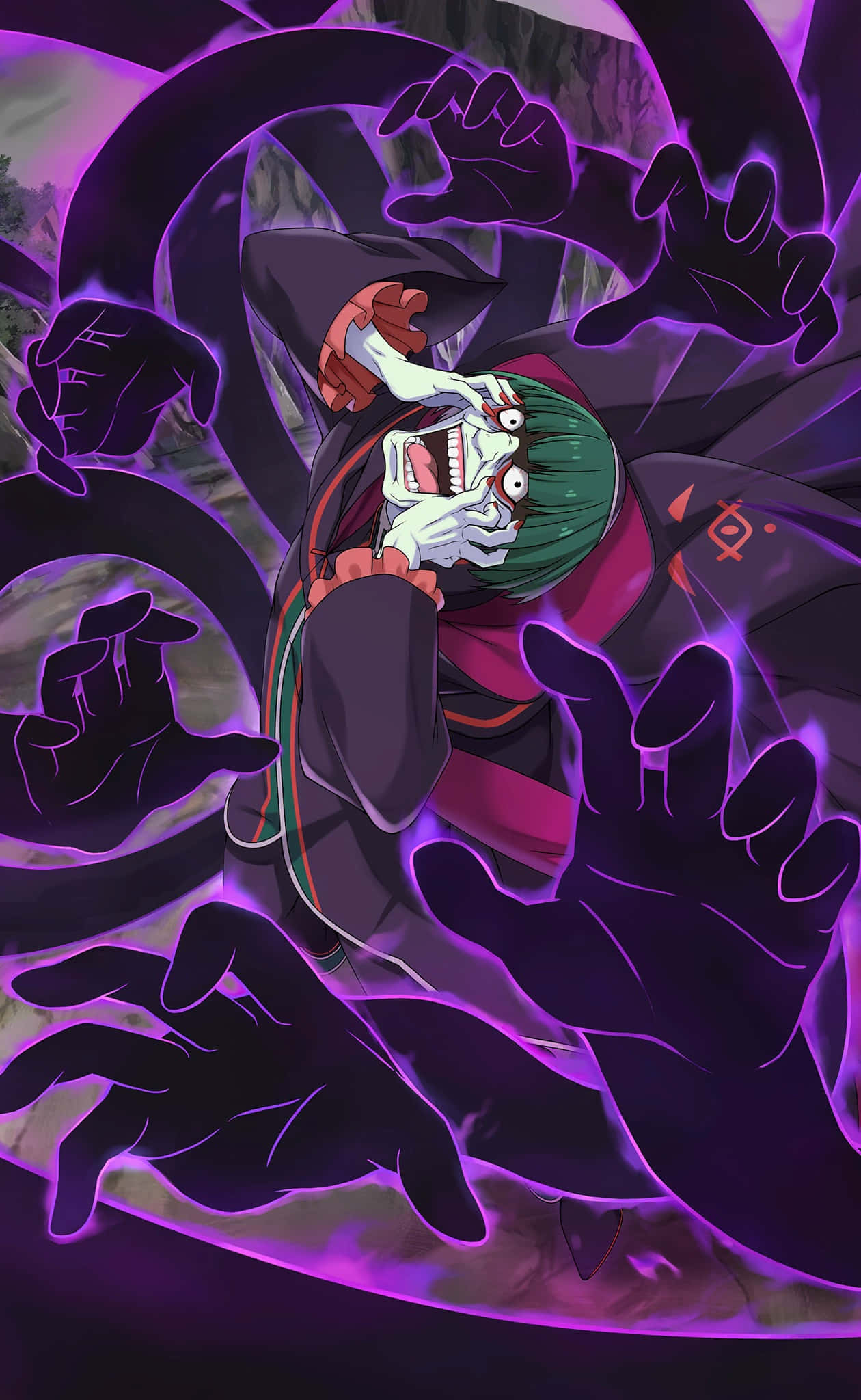 Petelgeuse Romanee-conti, green hair, red outfit, Full HD Phone Wallpaper